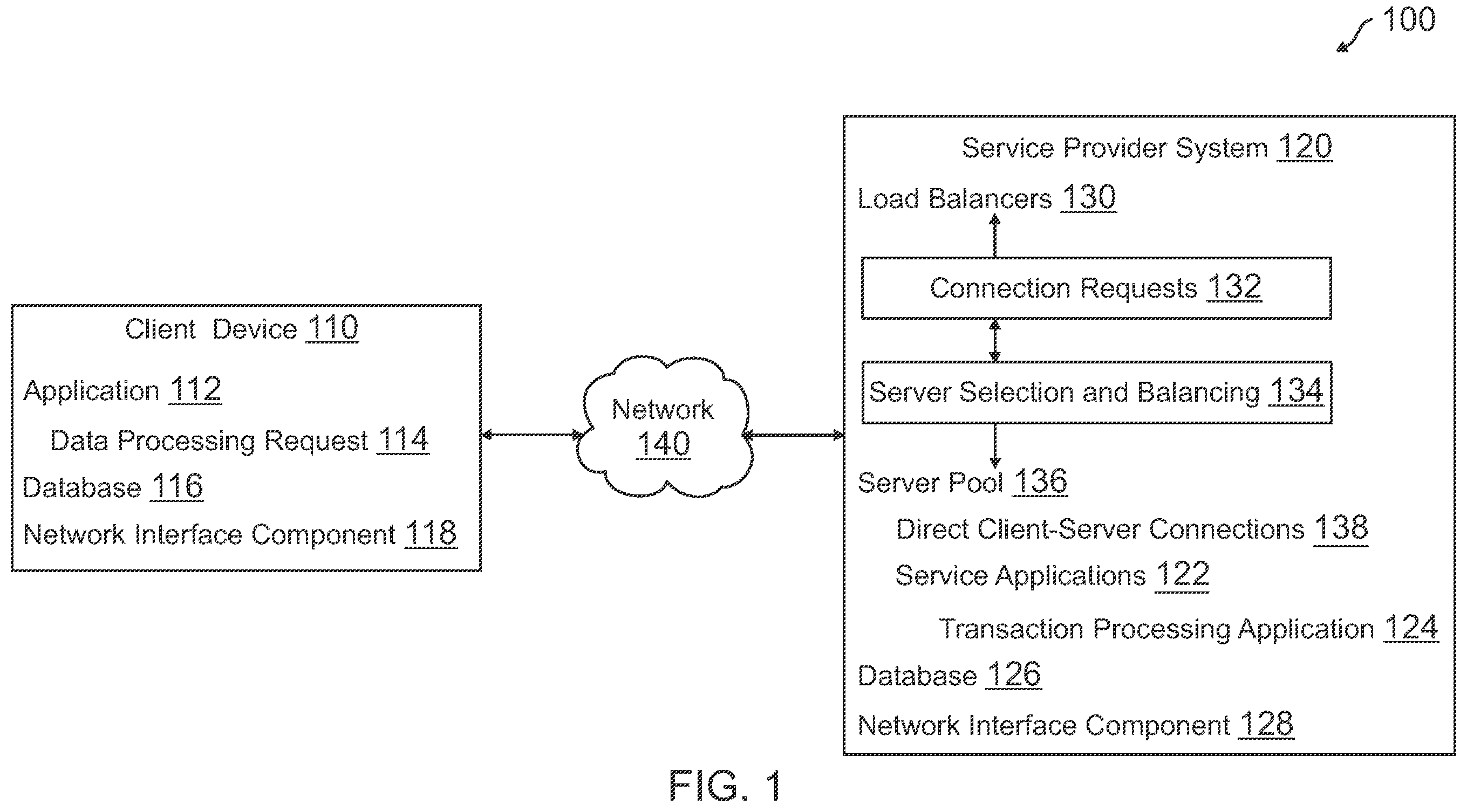 Patent US12368775 — Scalable service discovery and load balancing using direct client connections to servers — Figure 1
