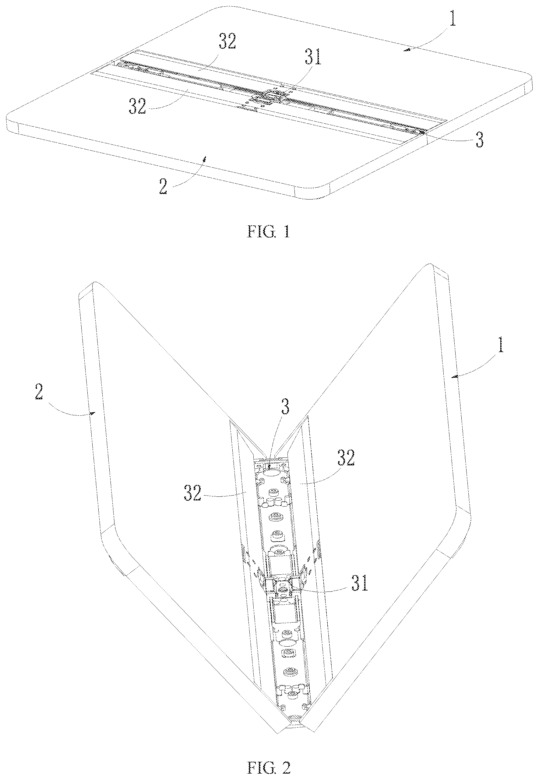 Patent US12368792 Figure 1 – Rotating shaft assembly and electronic device