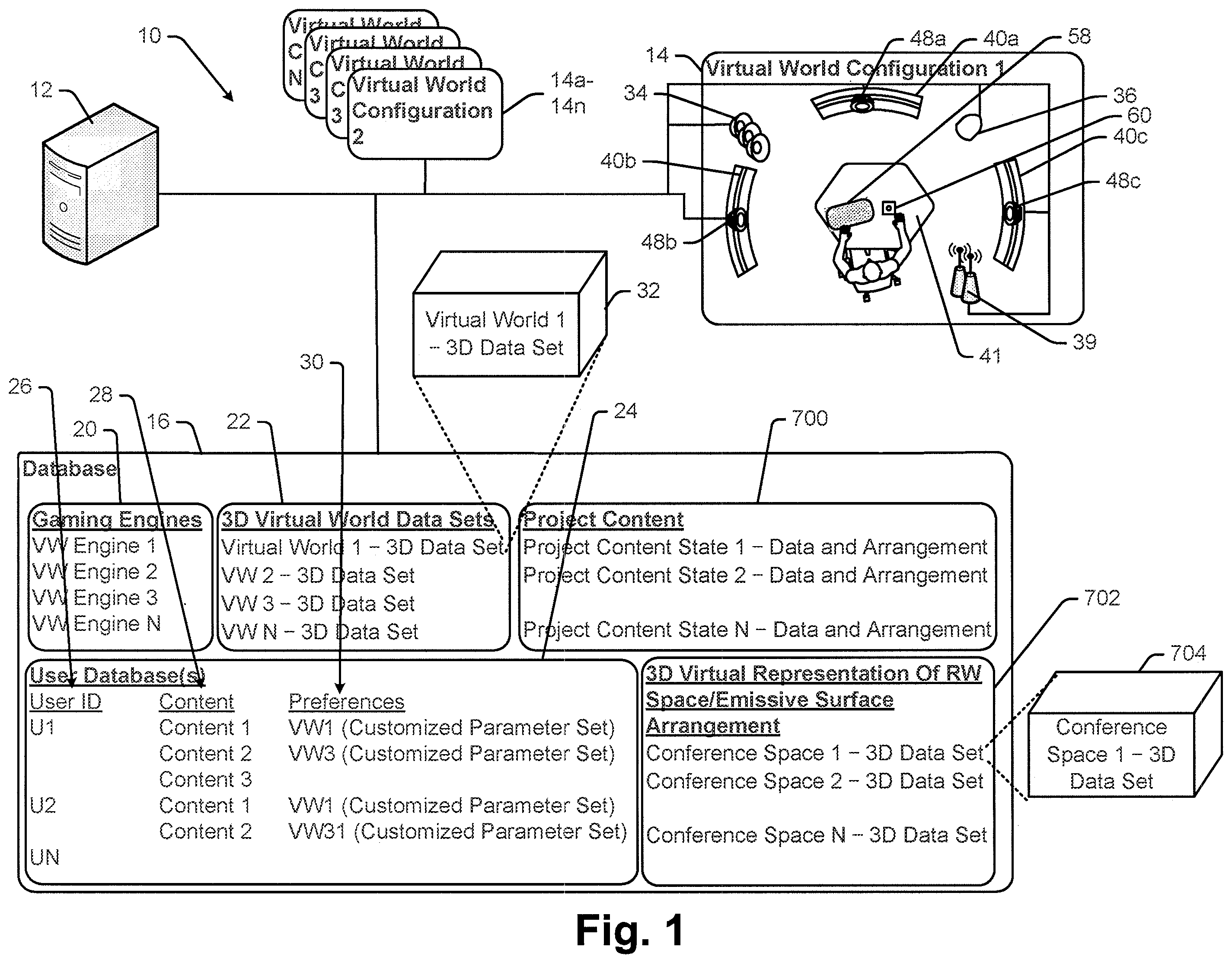 Patent US12368817 Figure 1 – Virtual world method and system for affecting mind state