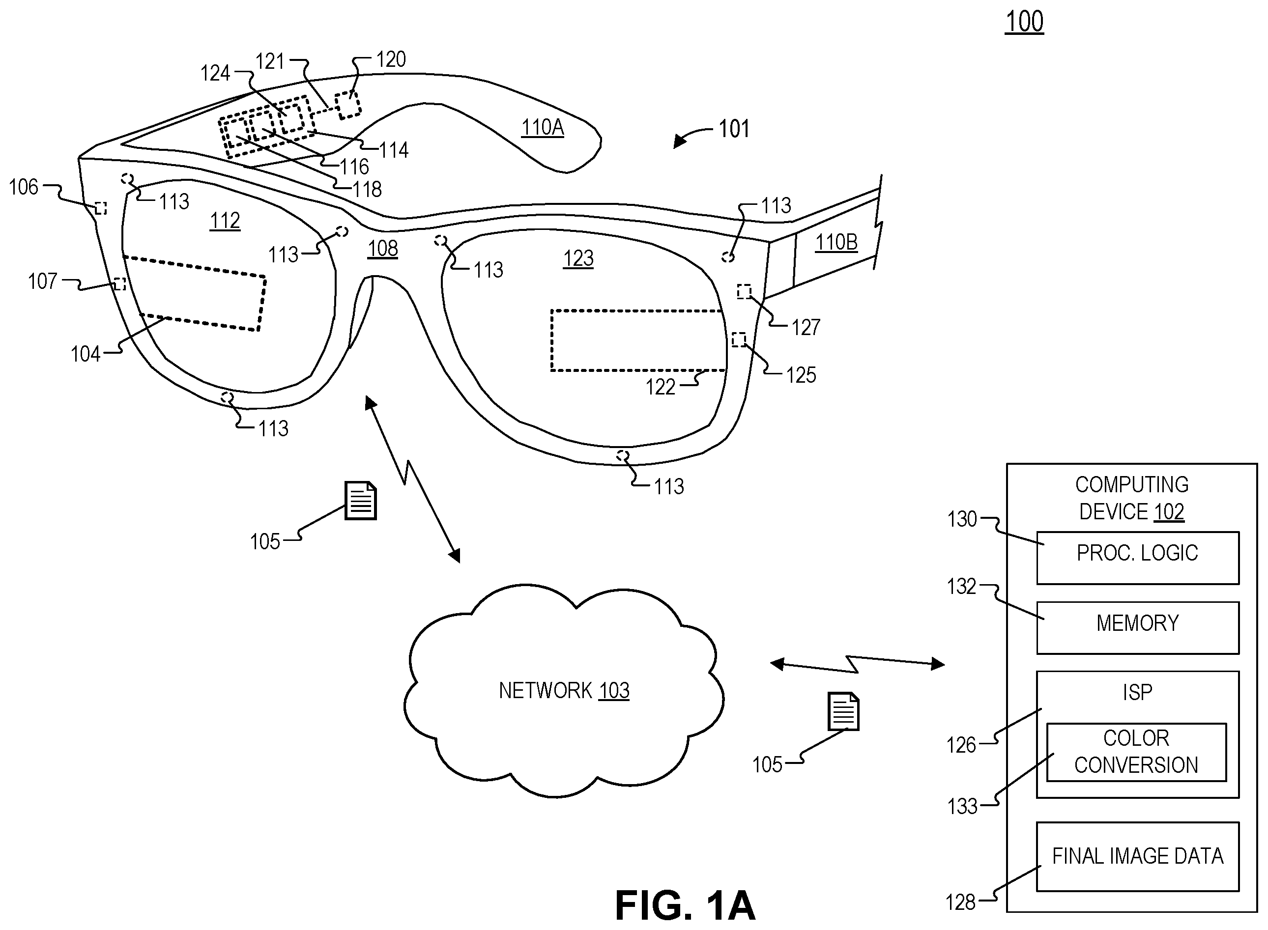 Patent US12368967 Figure 1 – Distributed image signal processor (ISP) system for a head-mounted device