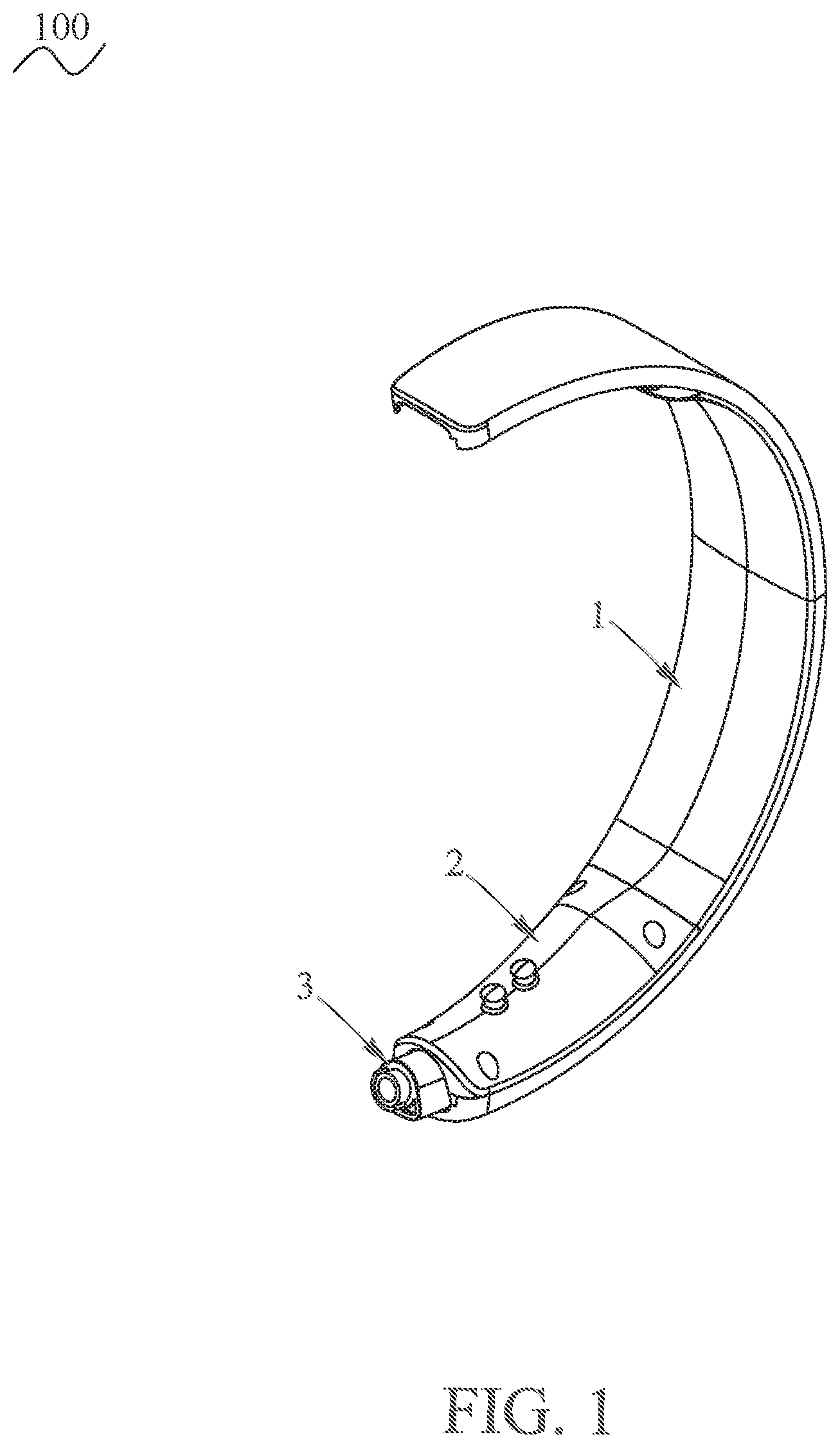 Patent US12368990 — Telescopic structure of headphone — Figure 1