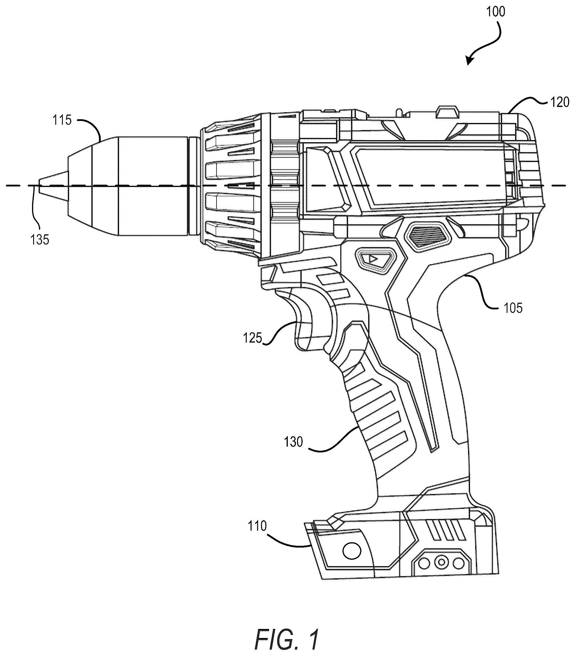 Patent US12375022 — Power tool including current-based field weakening — Figure 1