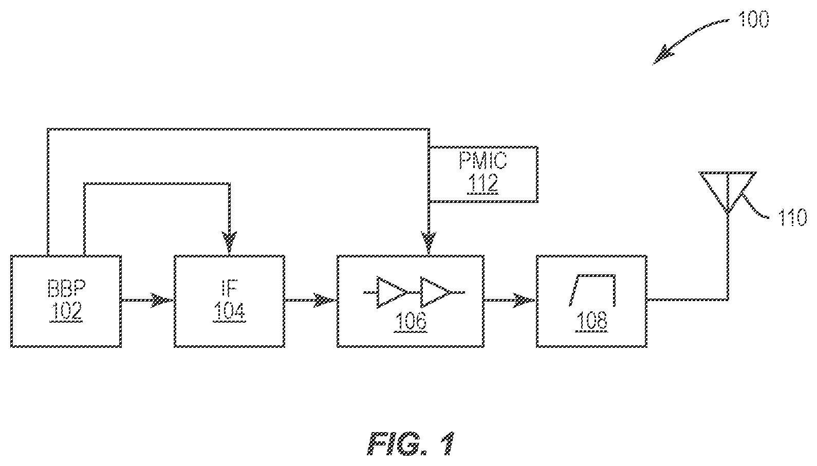 Patent US12375064 — Consolidated acoustic transformer in transmission chain — Figure 1