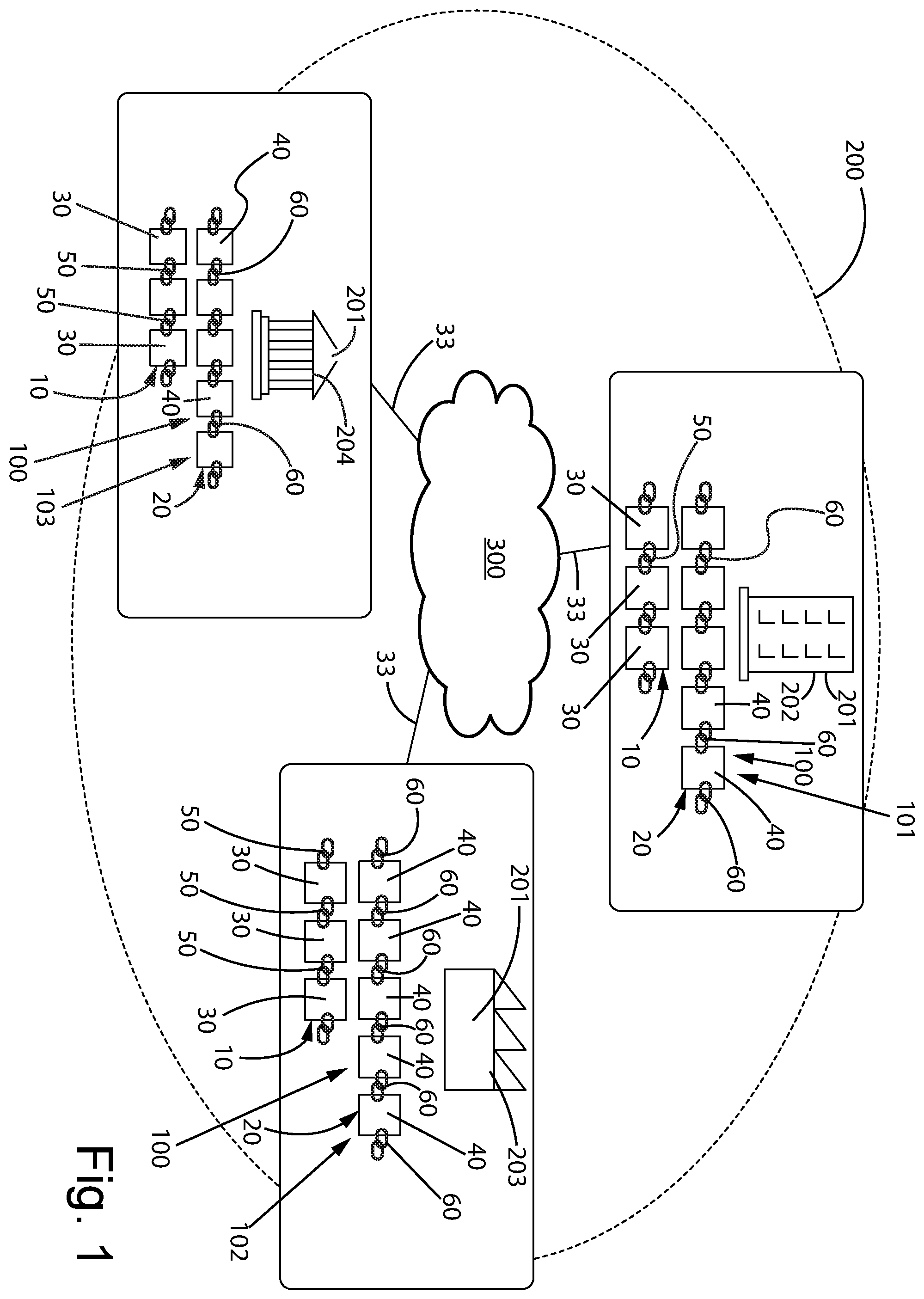 Patent US12375297 — Distributed cryptographic system to archive data comprising a multiplicity of autonomous sets of blockchains — Figure 1