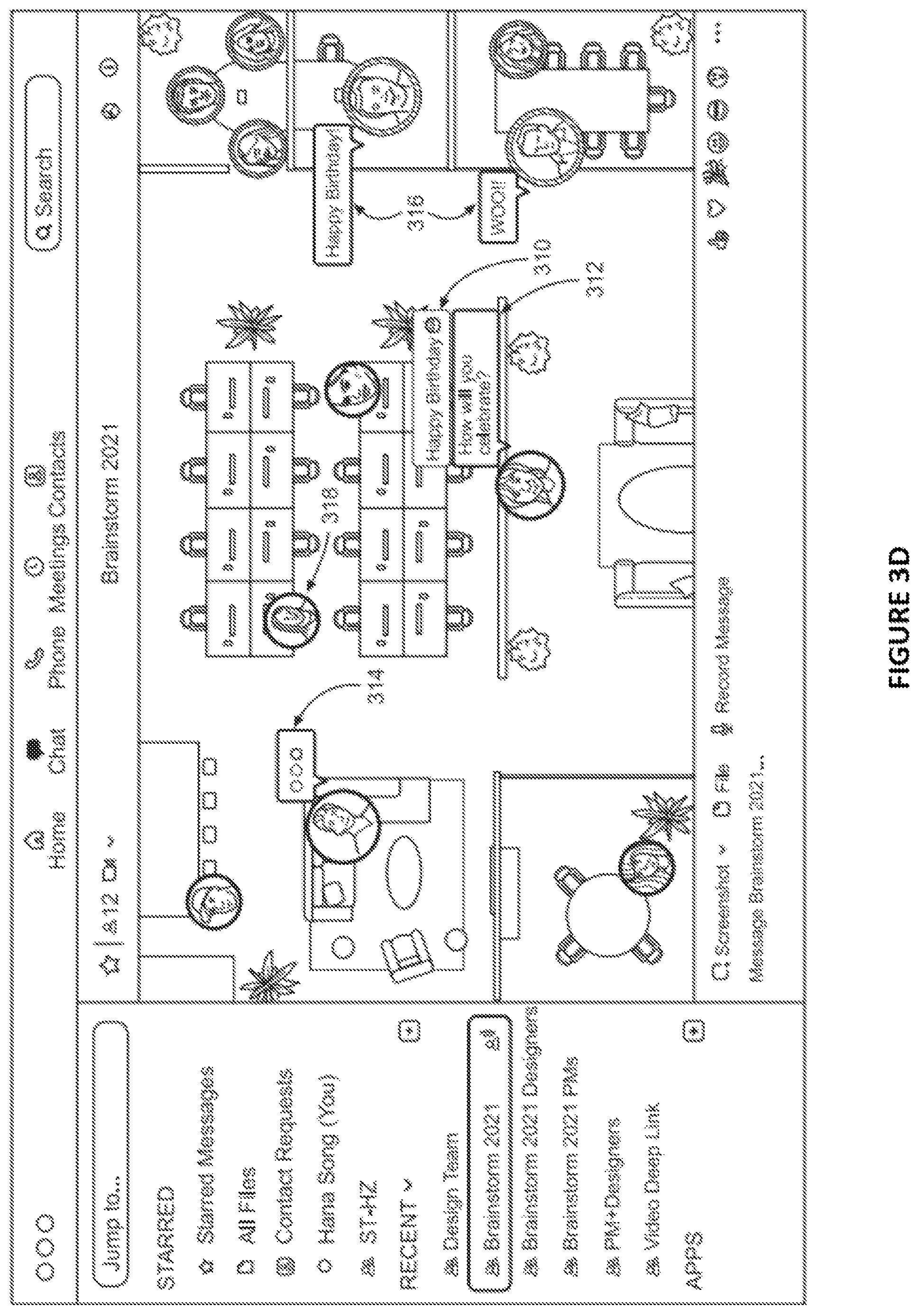 Patent US12375312 Figure 7 – Spatial chat