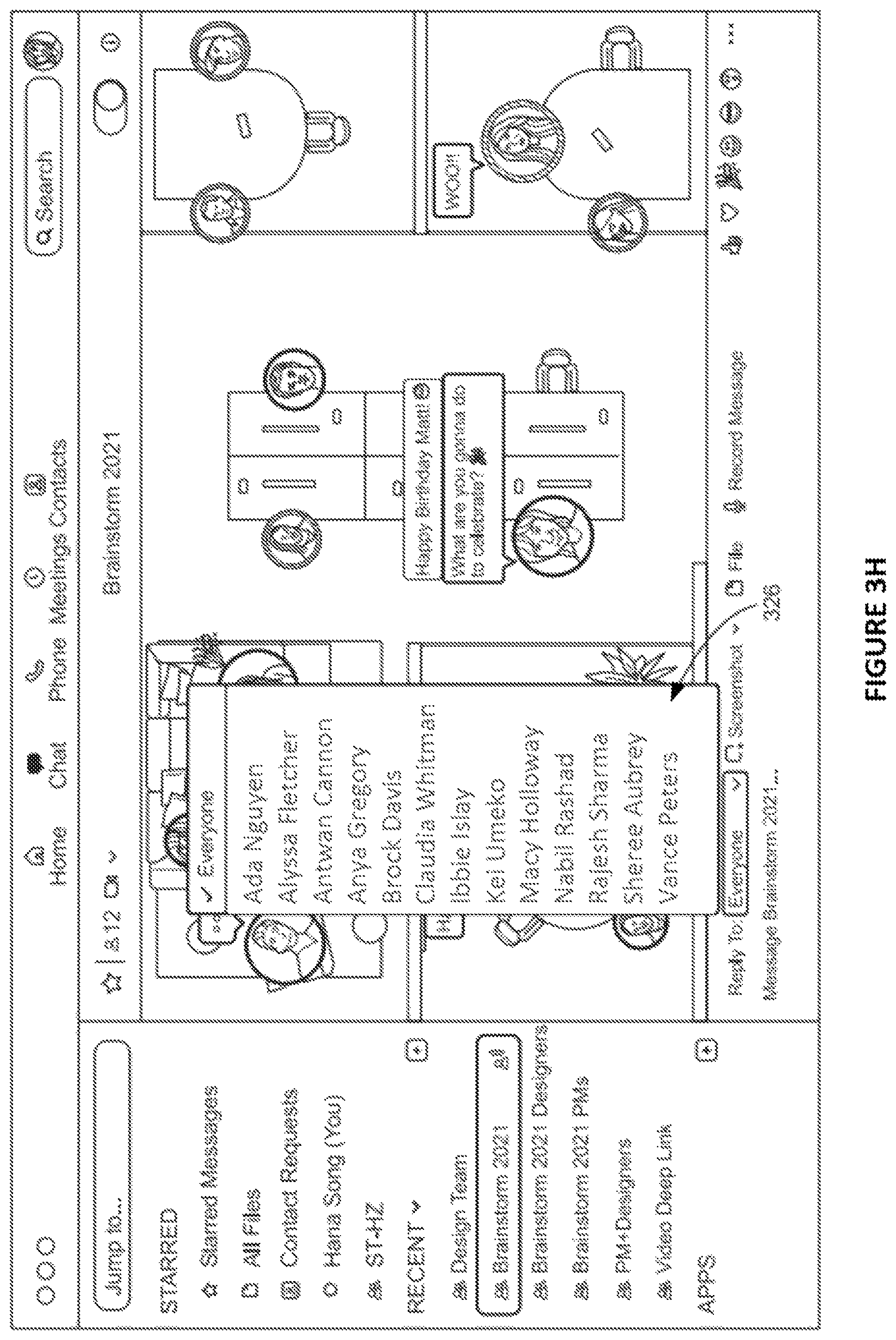 Patent US12375312 Figure 11 – Spatial chat