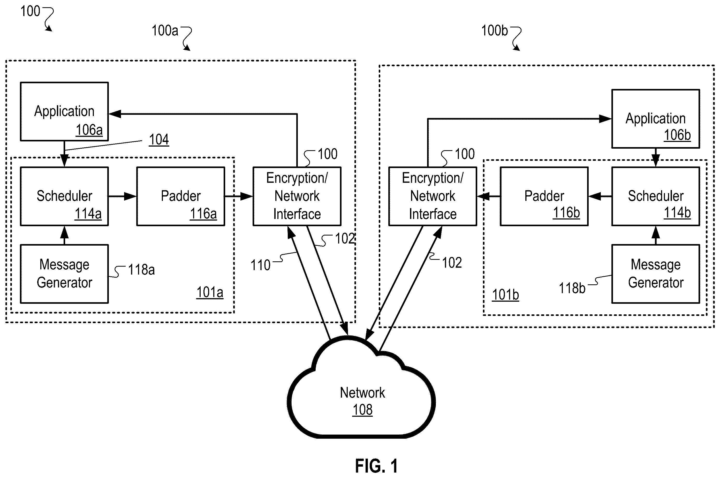 Patent US12375501 — Encrypted traffic obfuscation method and system — Figure 1