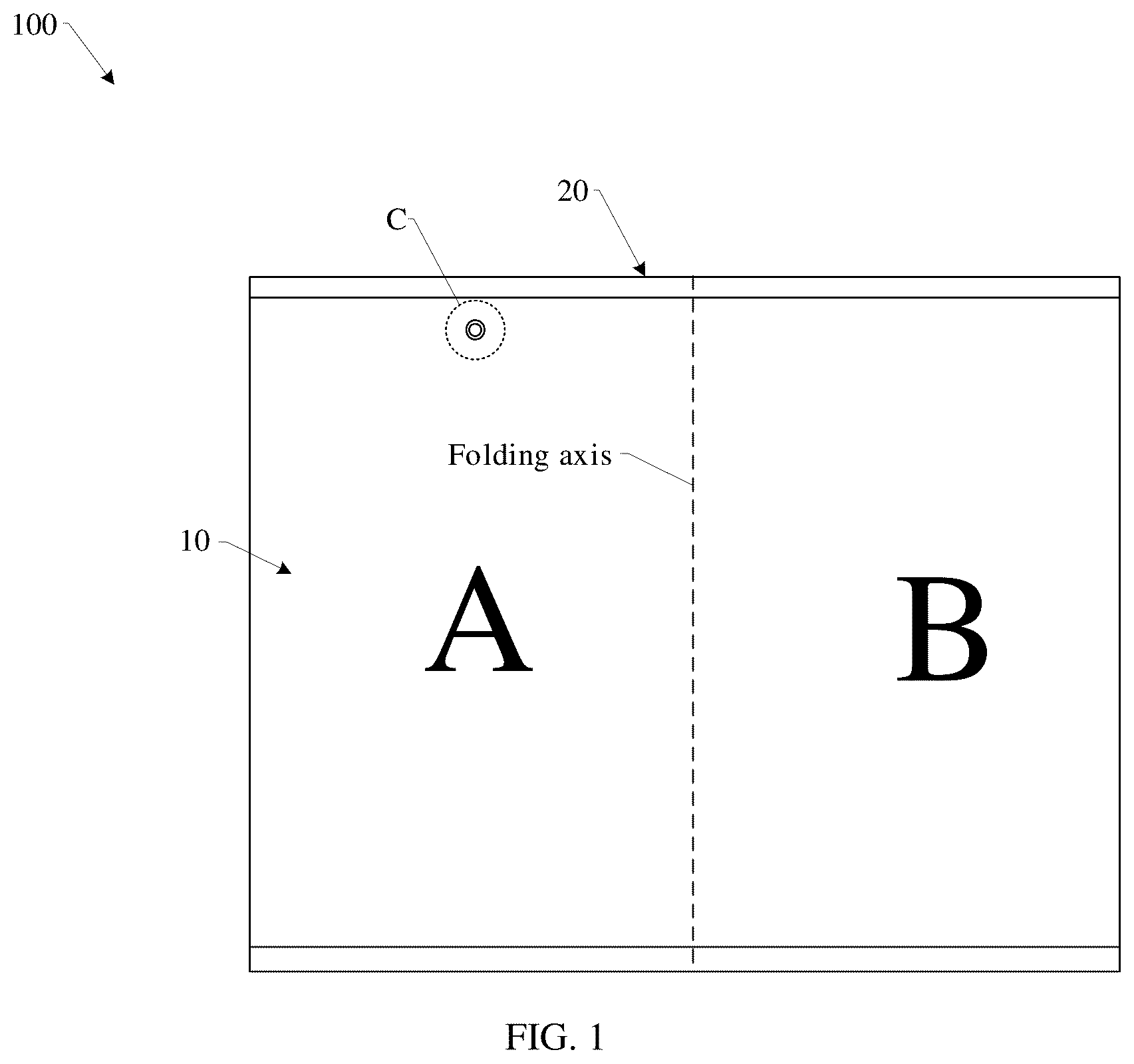 Patent US12375591 — Electronic device with foldable screen and control method — Figure 1