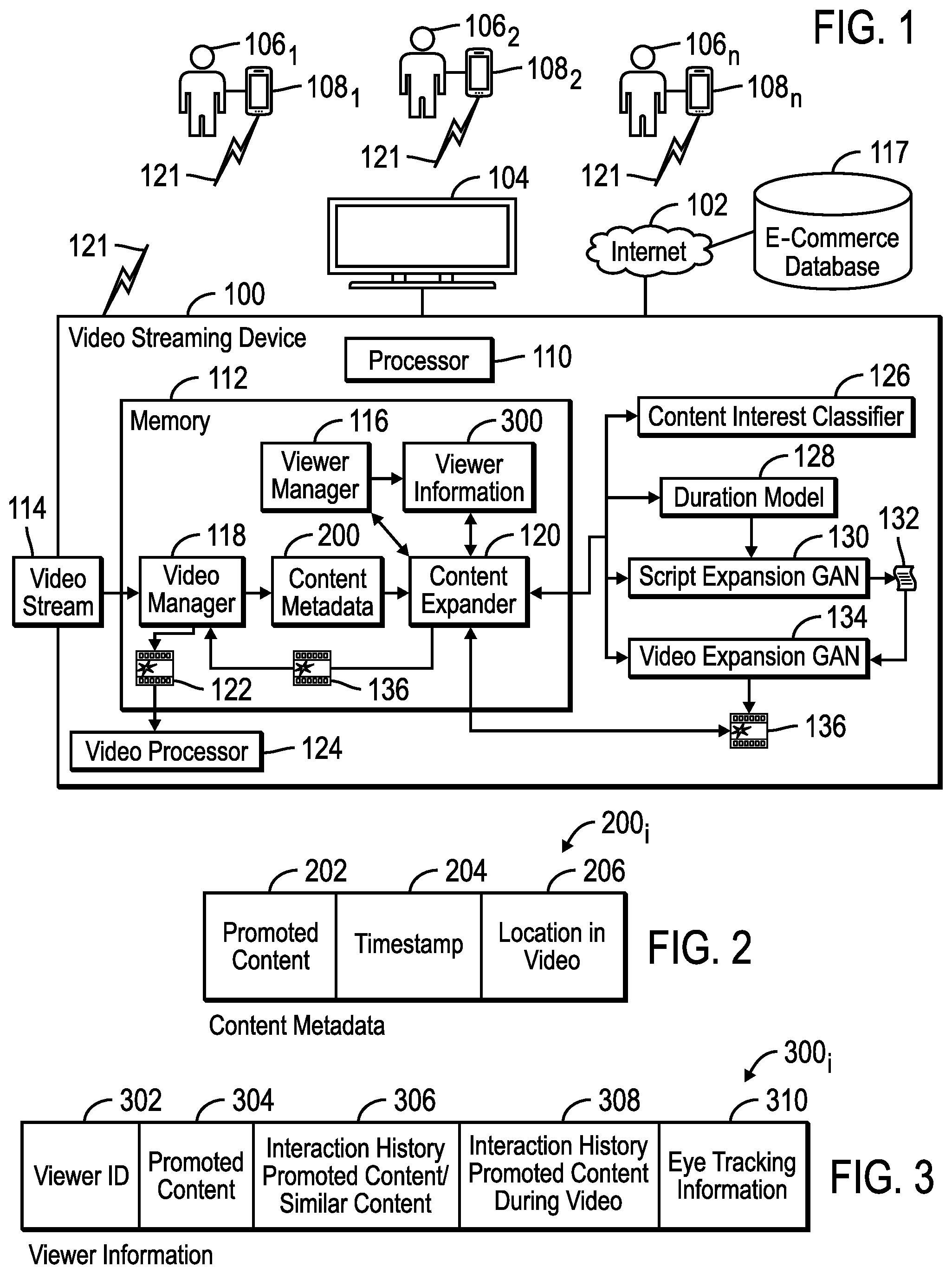 Patent US12375778 — Generating expanded content in a video stream based on predicting viewer behavior — Figure 1
