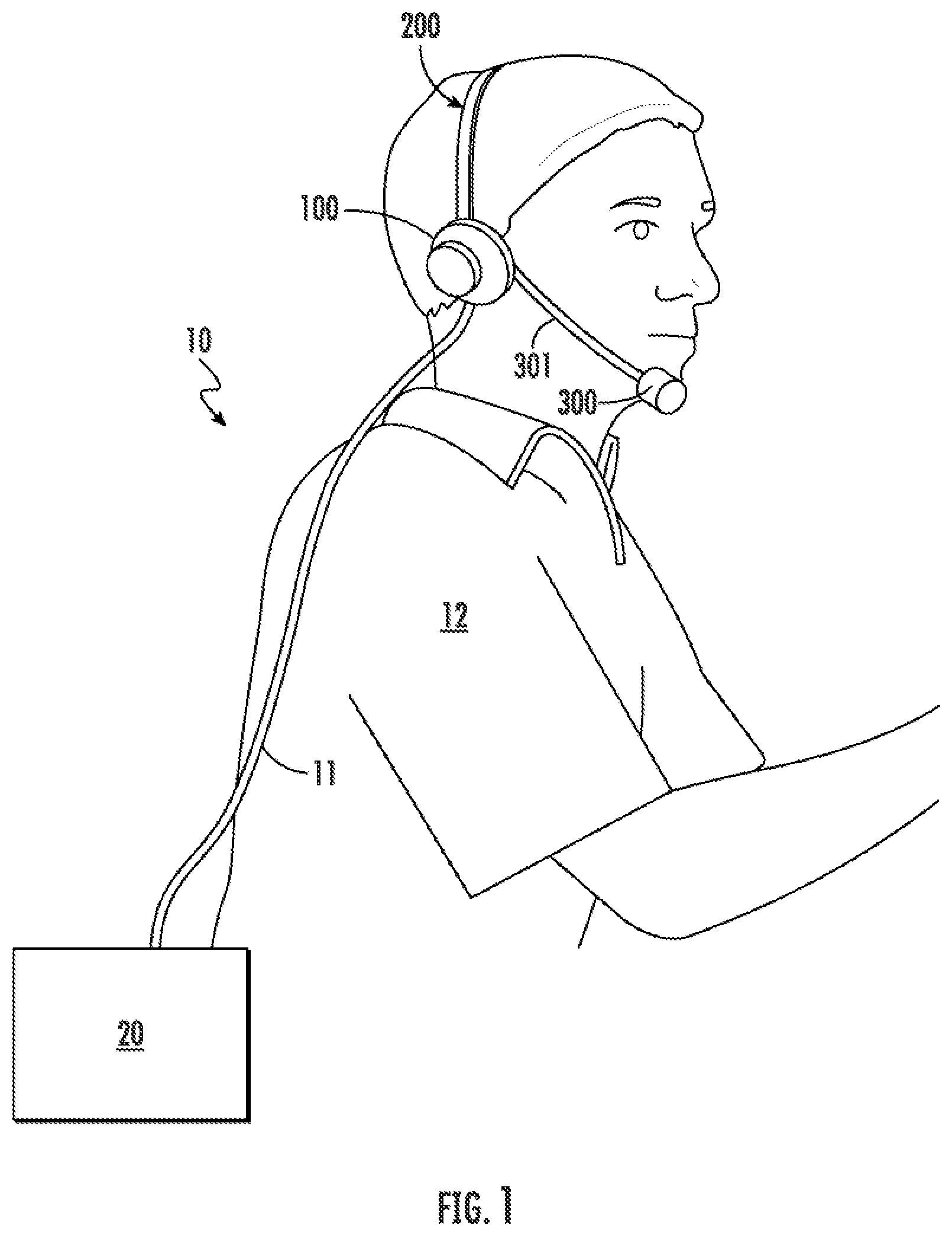 Patent US12375854 Figure 1 – Modular headset assembly