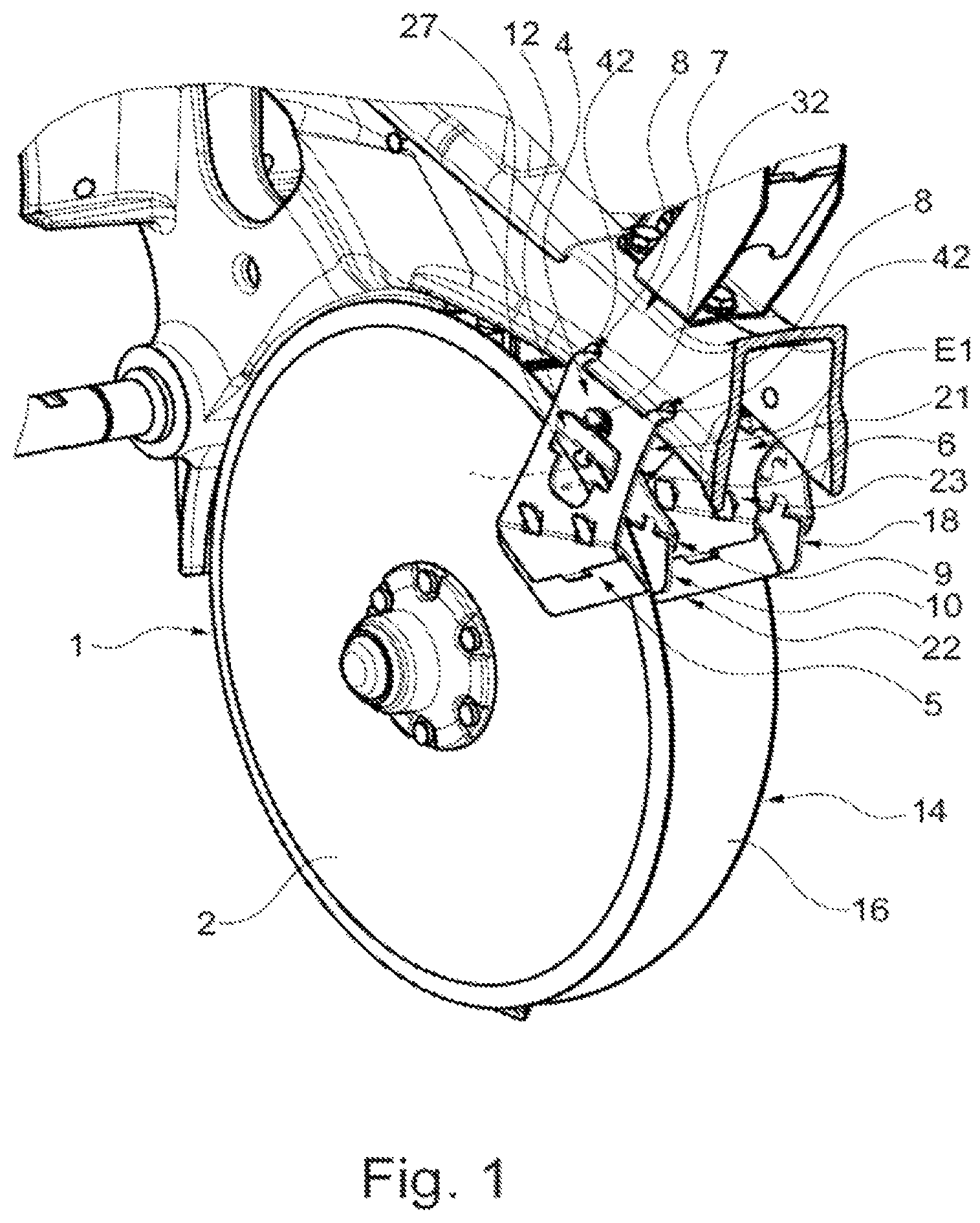 Patent US12376507 — Scraper device for a disc of an agricultural machine and associated agricultural machine — Figure 1