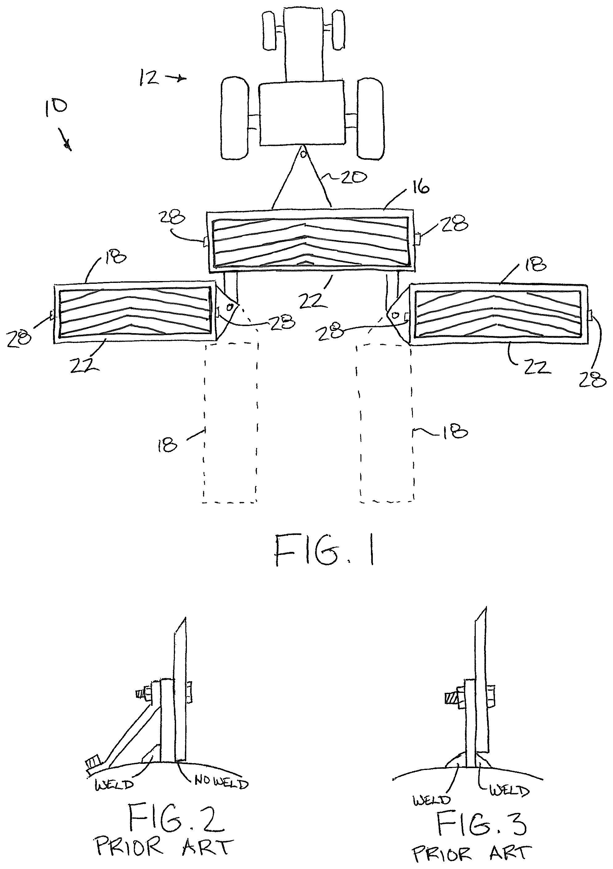 Patent US12376520 — Land roller with replaceable chopping blades — Figure 1