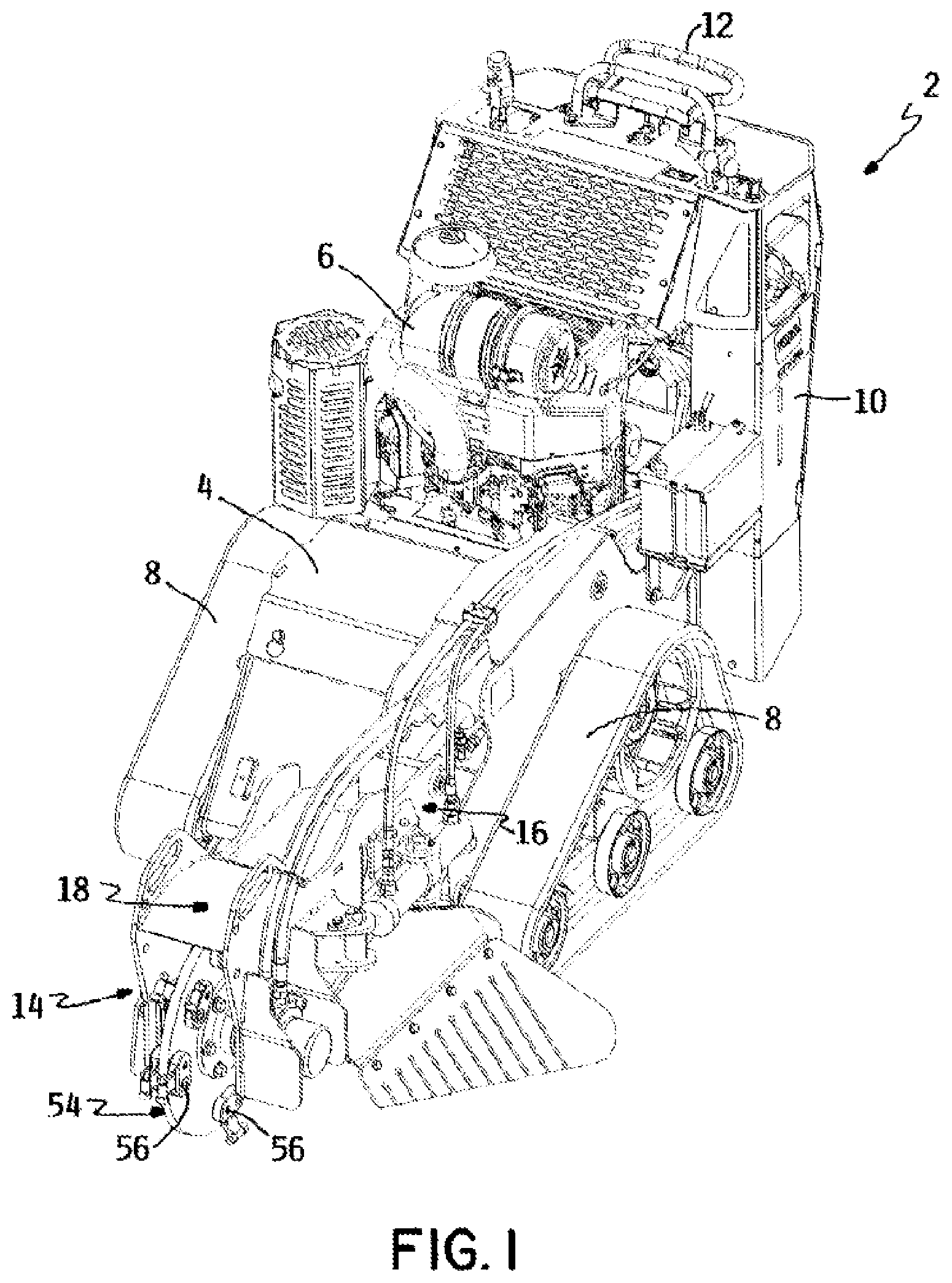 Patent US12376534 — Stump grinder with grinding arm and control — Figure 1