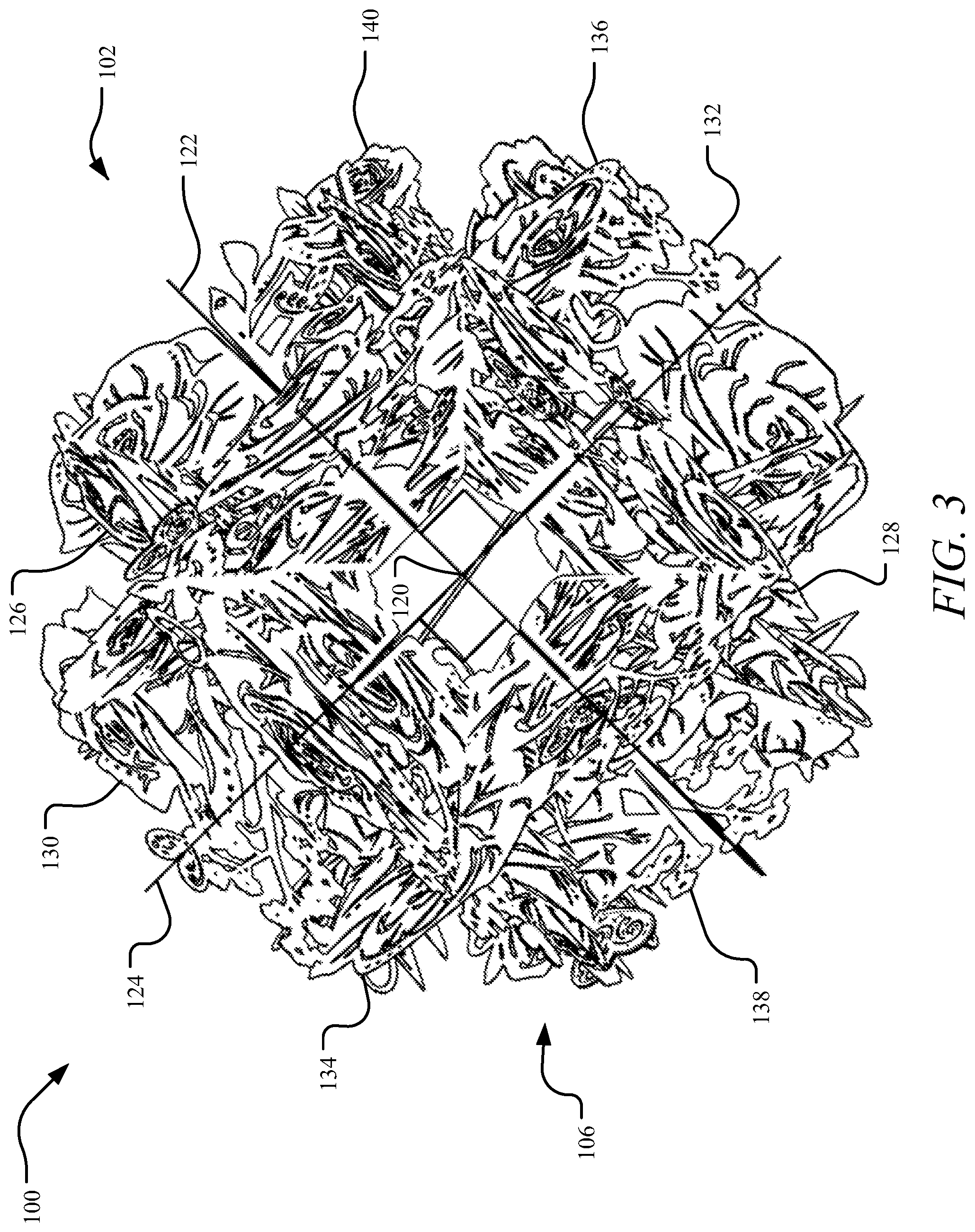 Patent US12376637 Figure 3 – Imitation flower bouquet system