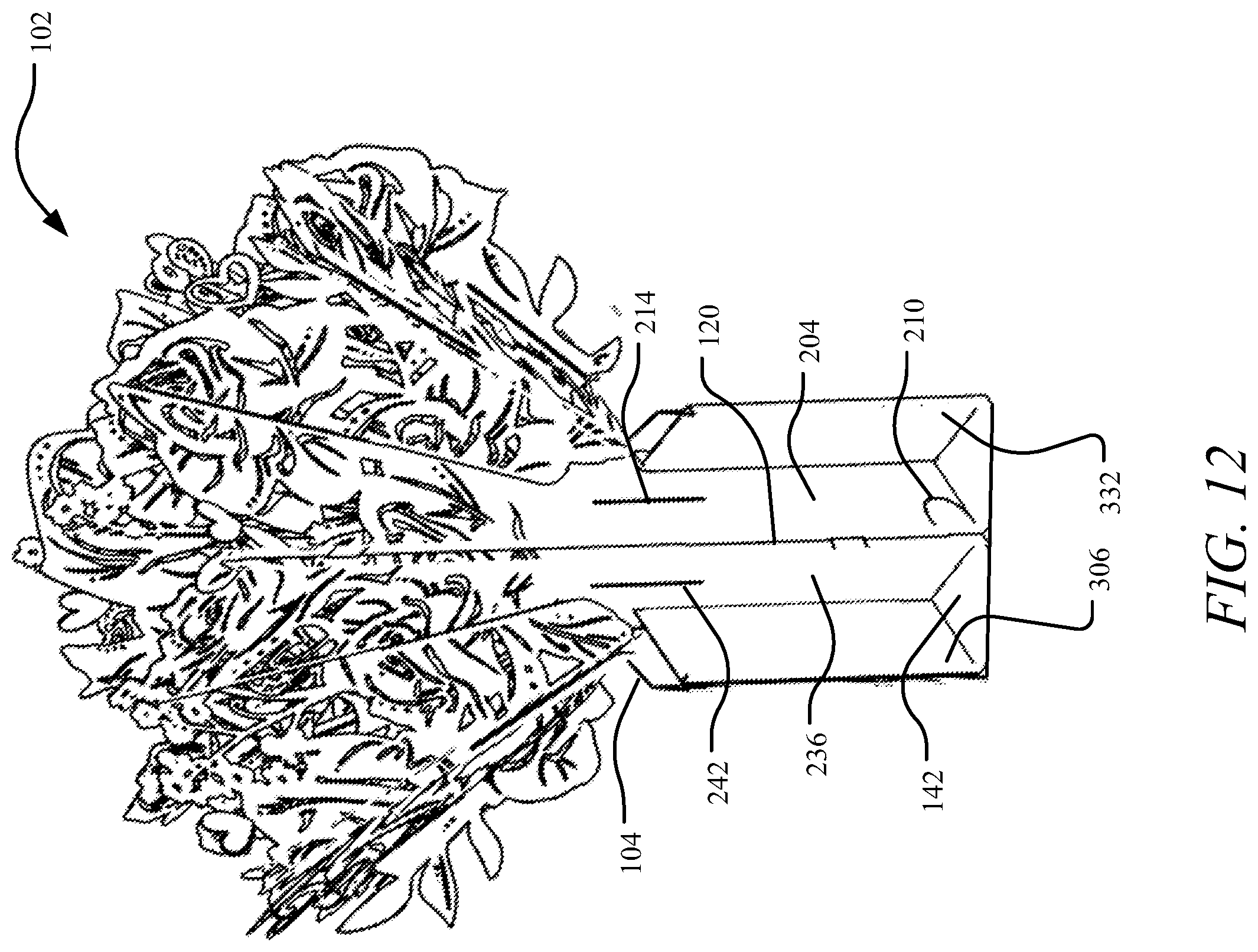 Patent US12376637 Figure 12 – Imitation flower bouquet system