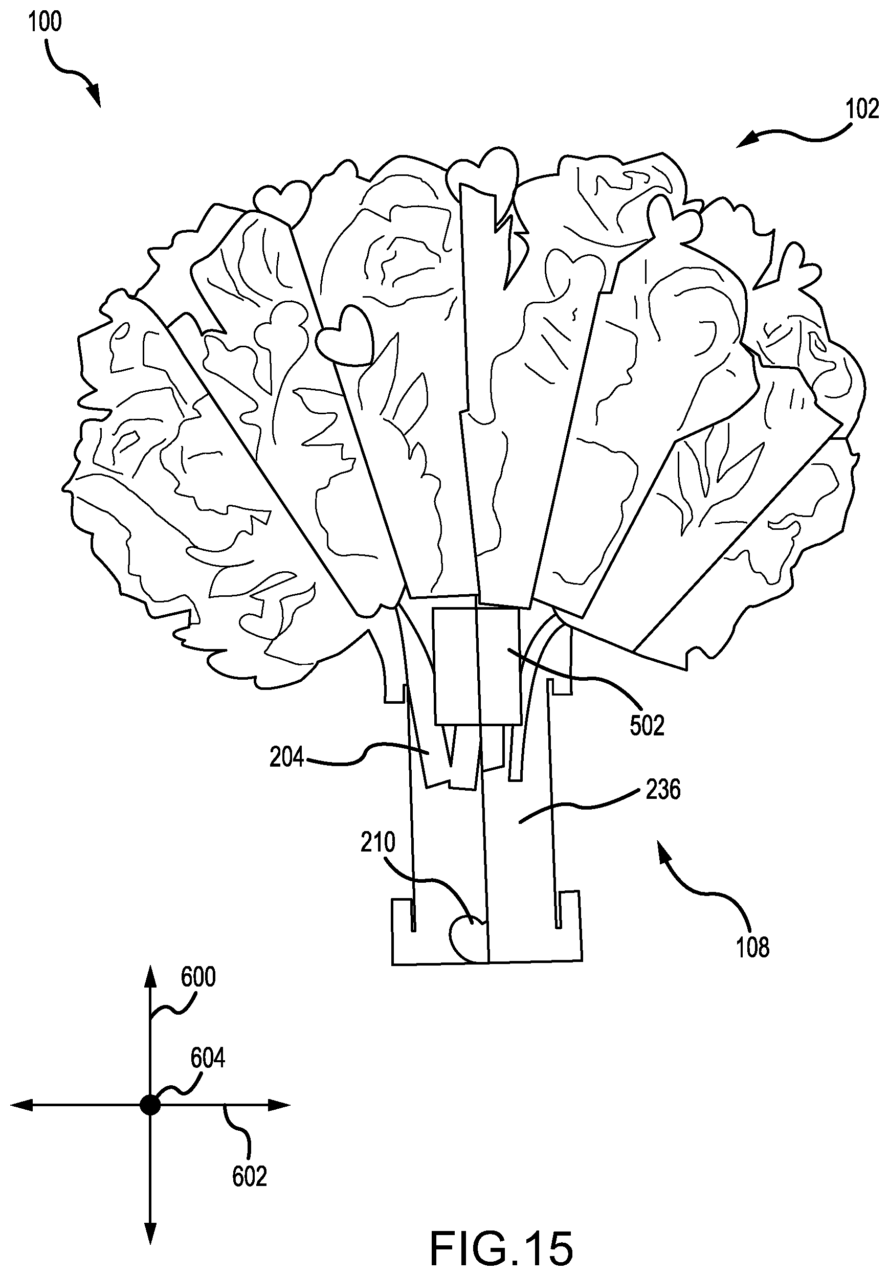 Patent US12376637 Figure 15 – Imitation flower bouquet system