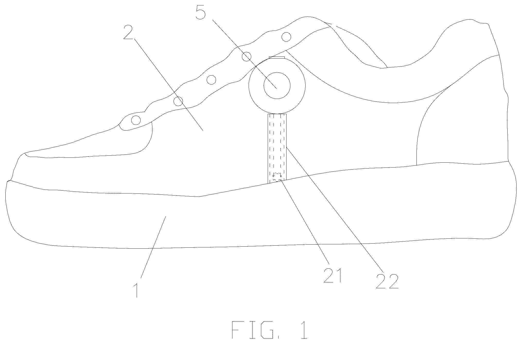 Patent US12376641 — Sports shoe for flat foot prevention and correction — Figure 1