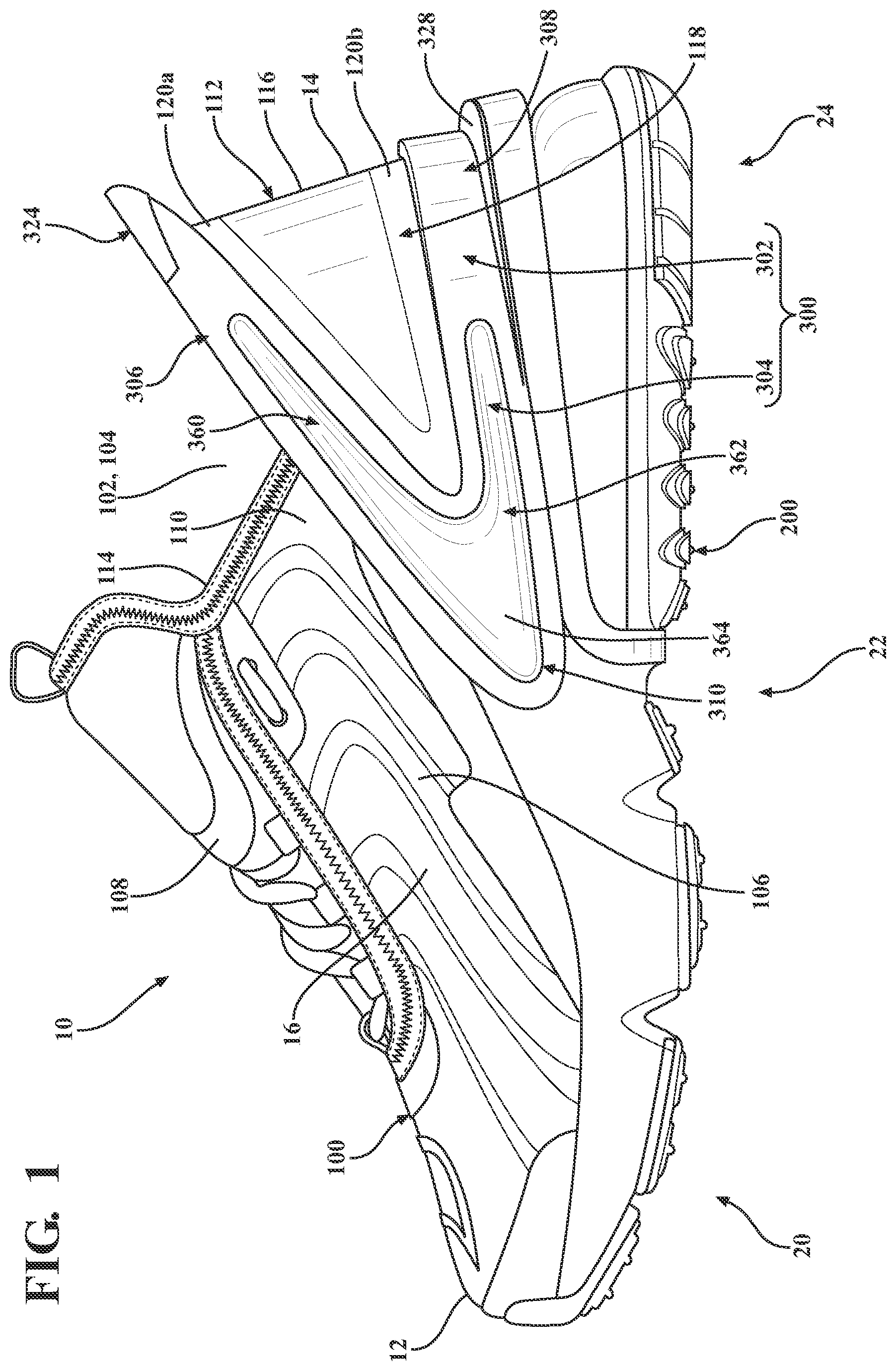 Patent US12376643 — Footwear heel retention device — Figure 1
