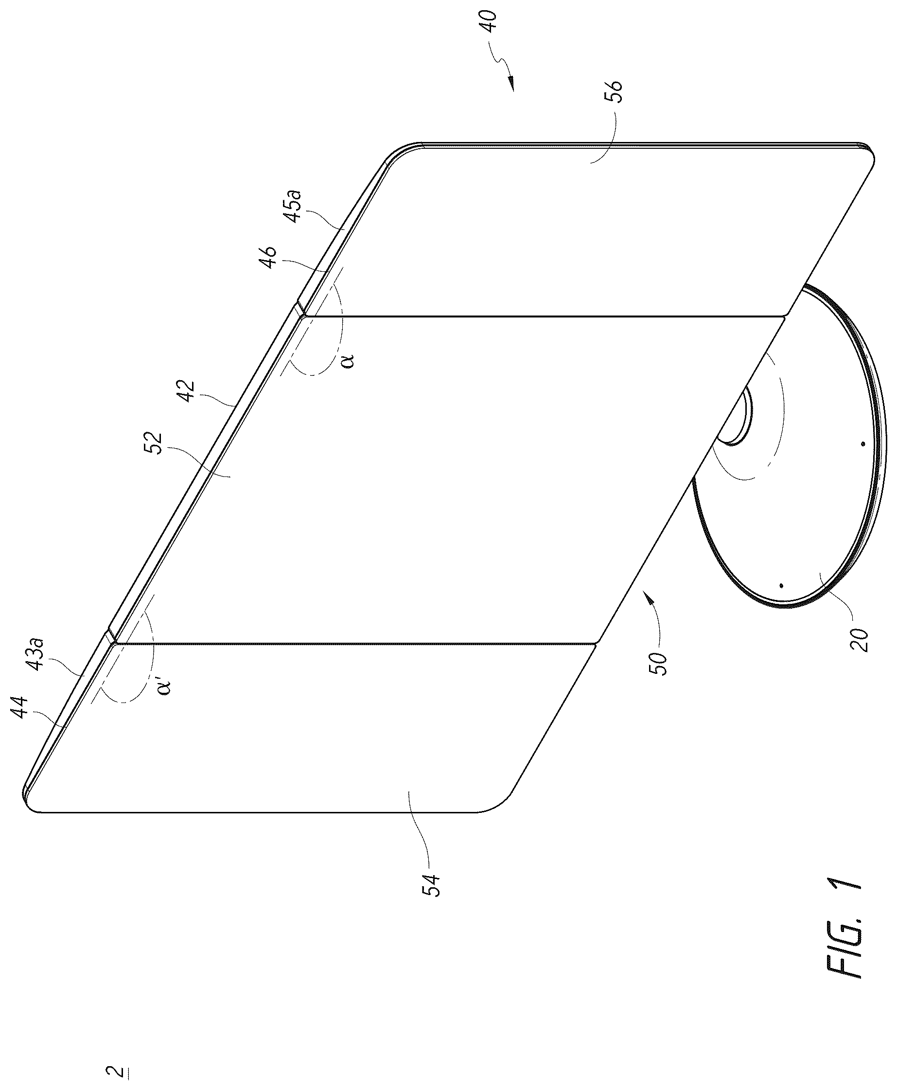 Patent US12376668 — Vanity mirror with second mirror assembly magnetically attached thereto — Figure 1