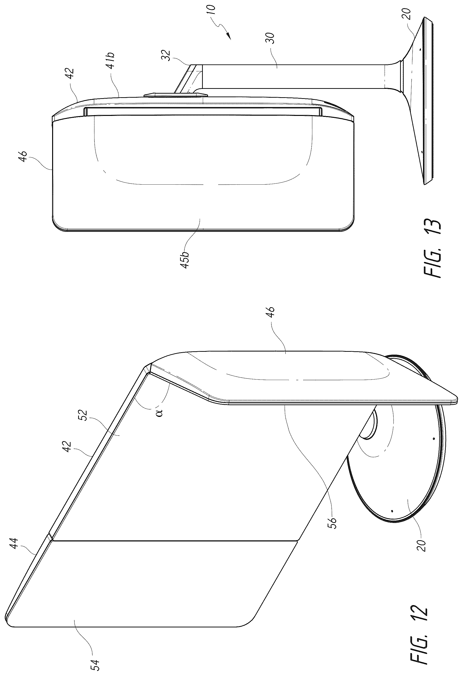 Patent US12376668 Figure 10 – Vanity mirror with second mirror assembly magnetically attached thereto
