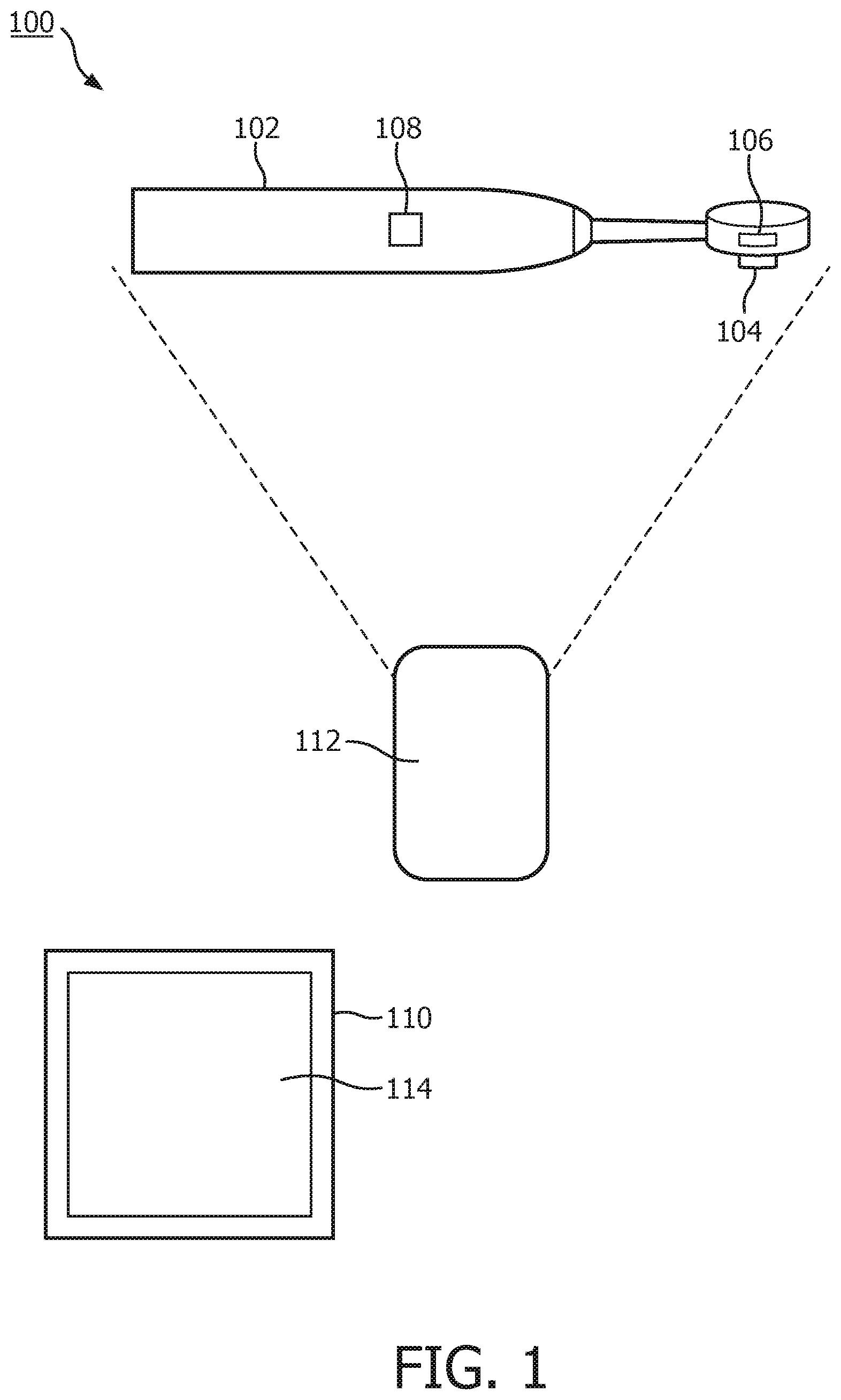 Patent US12376672 — System and method for tracking an oral care device — Figure 1
