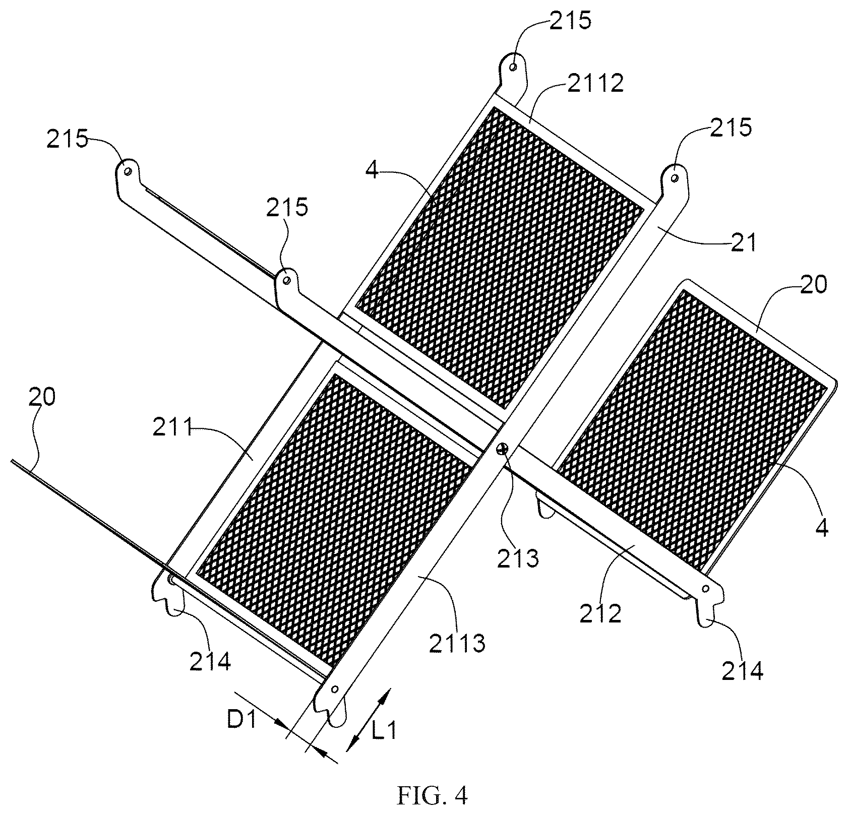 Patent US12376676 Figure 3 – Detachable folding bookshelf