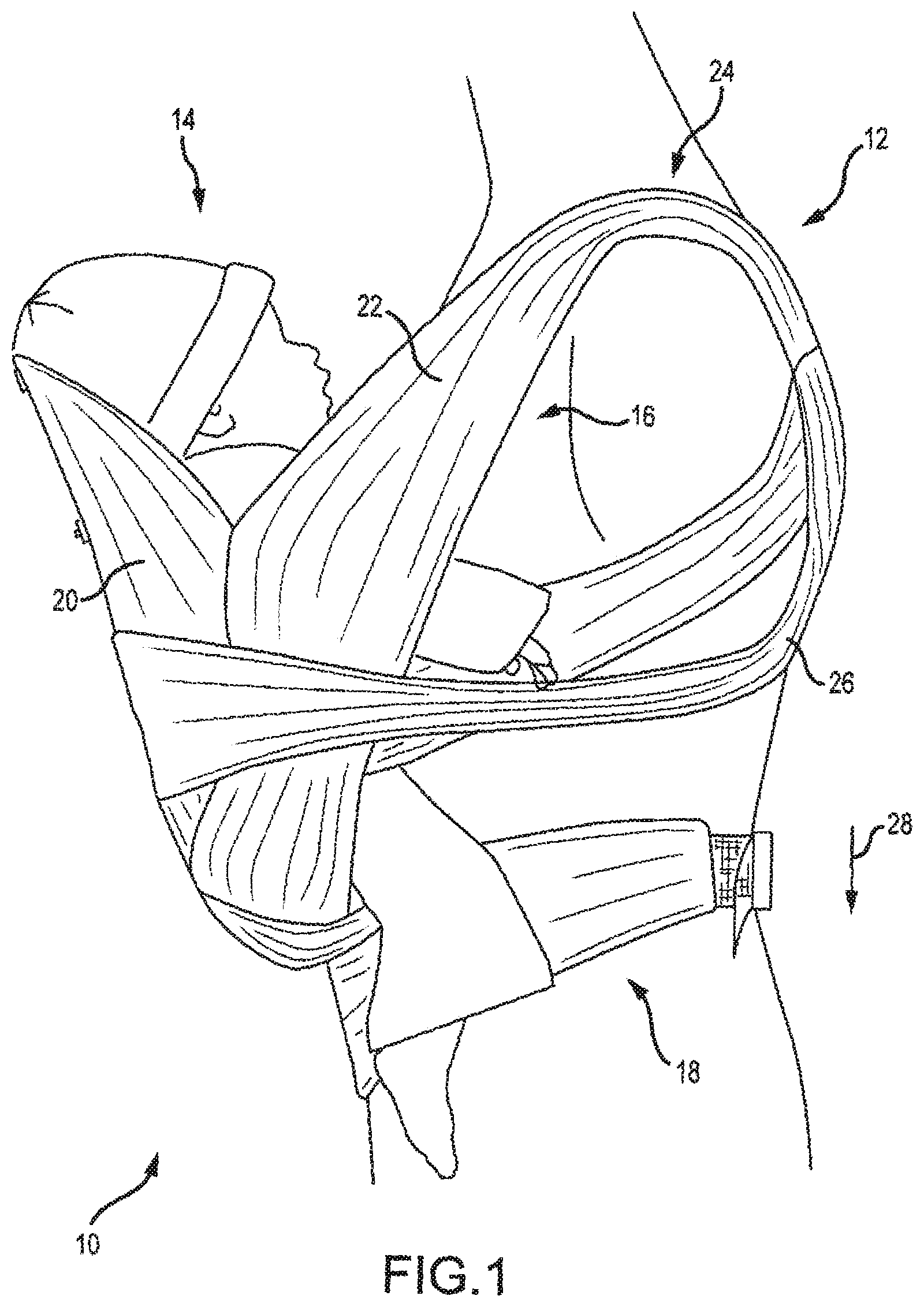 Patent US12376688 — Newborn carrier — Figure 1
