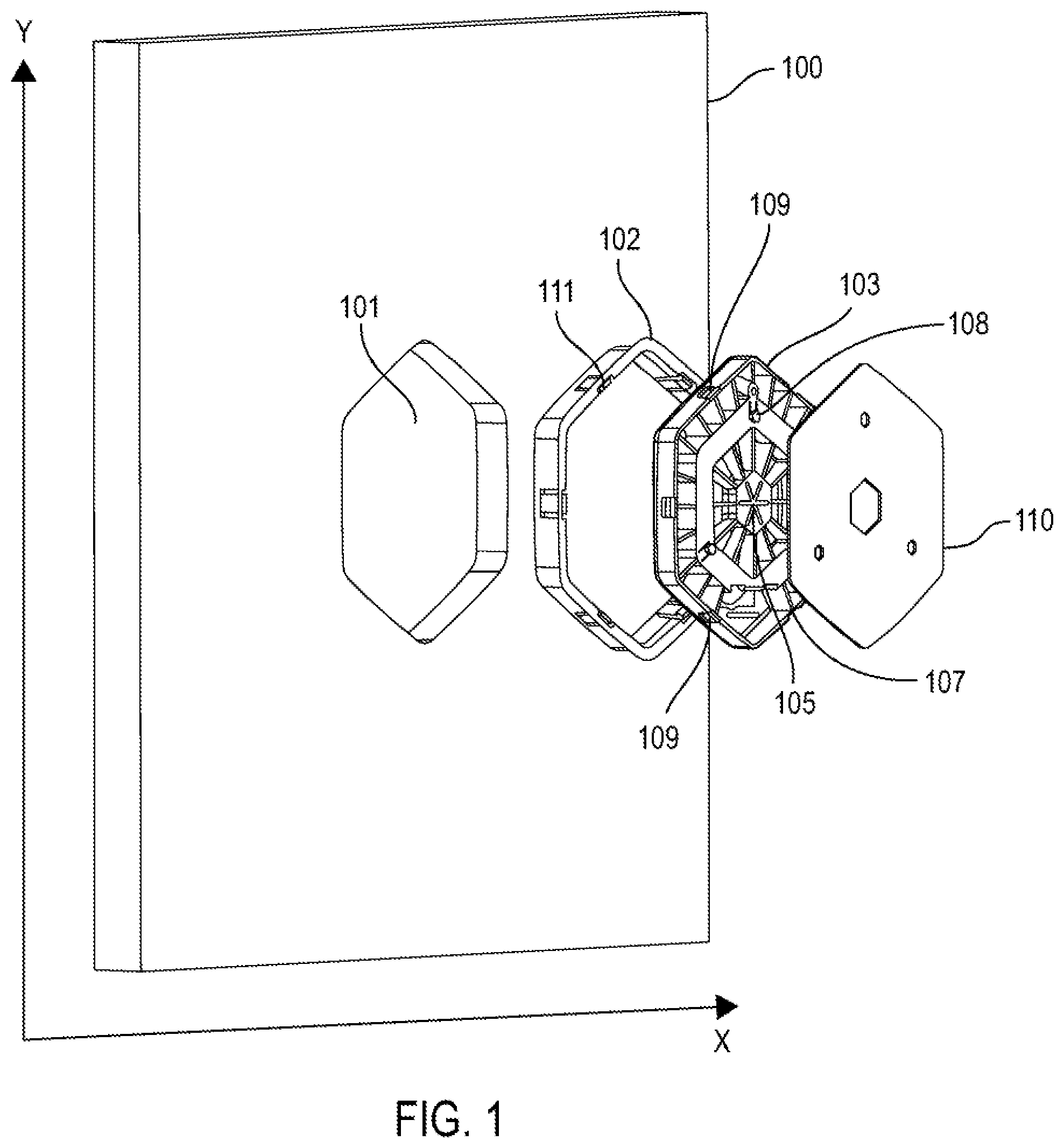 Patent US12376691 — Mounting method and device — Figure 1