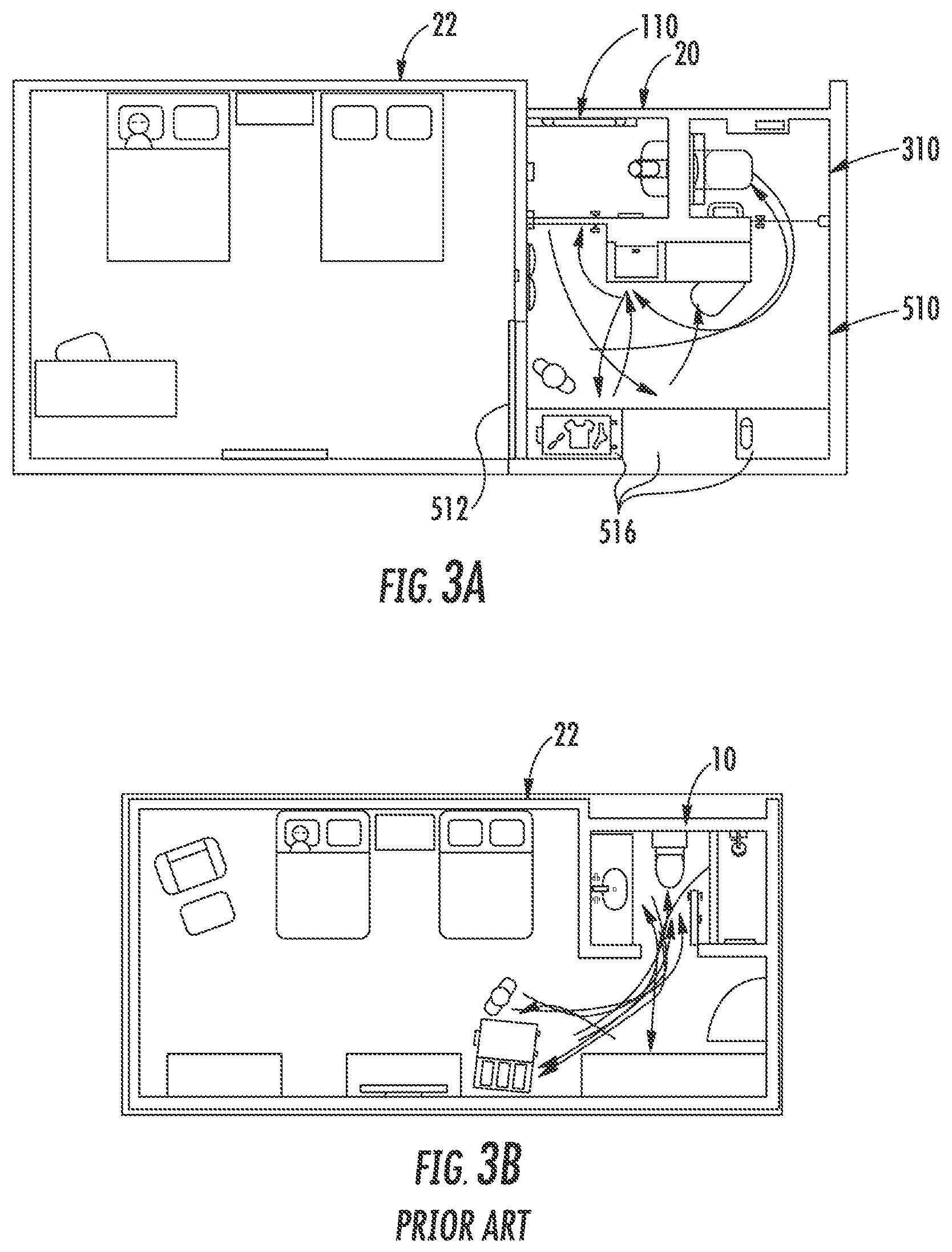 Patent US12376709 Figure 3 – Bathroom fixtures and components