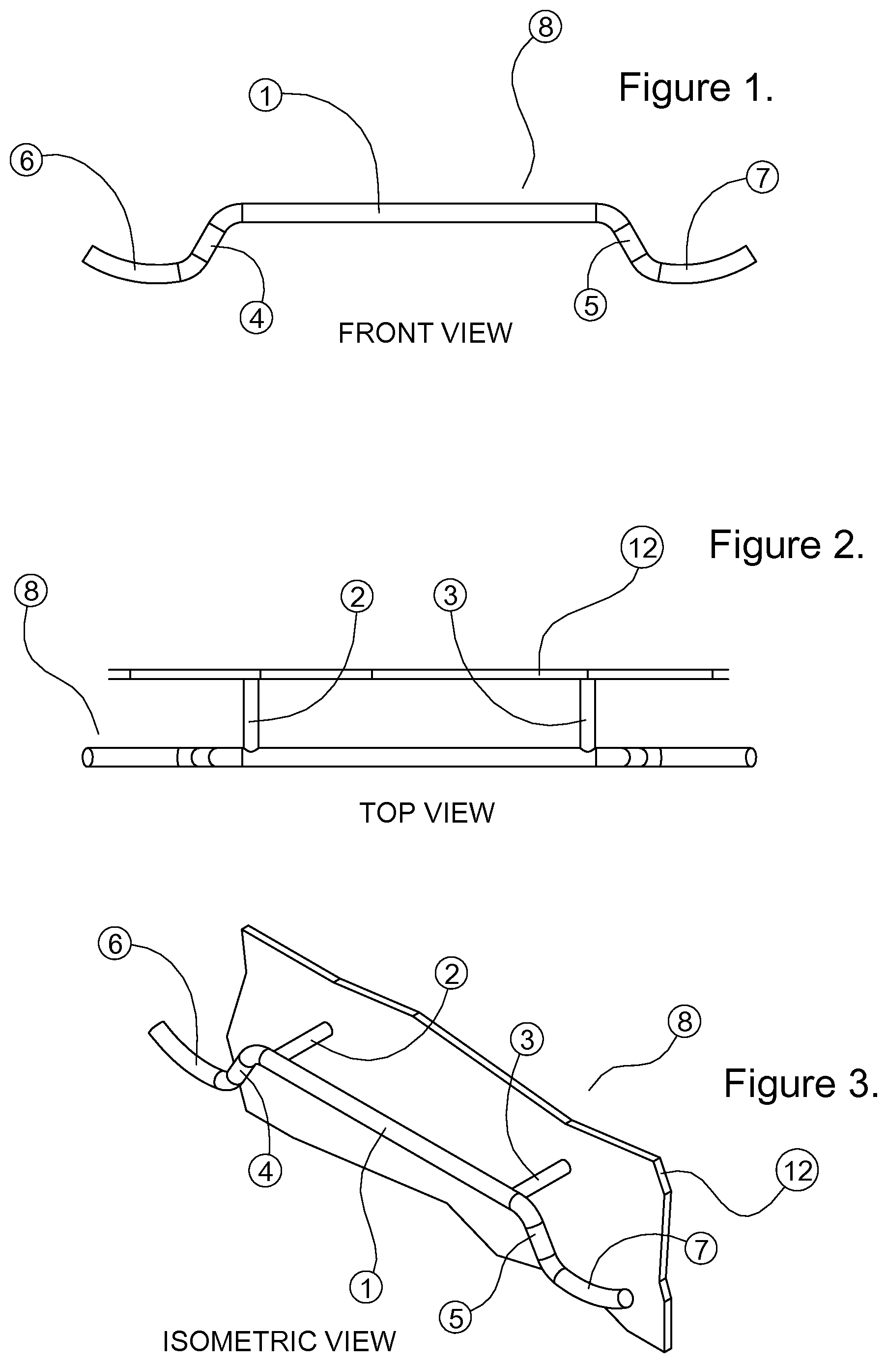 Patent US12376712 — Hooked towel rod and method — Figure 1