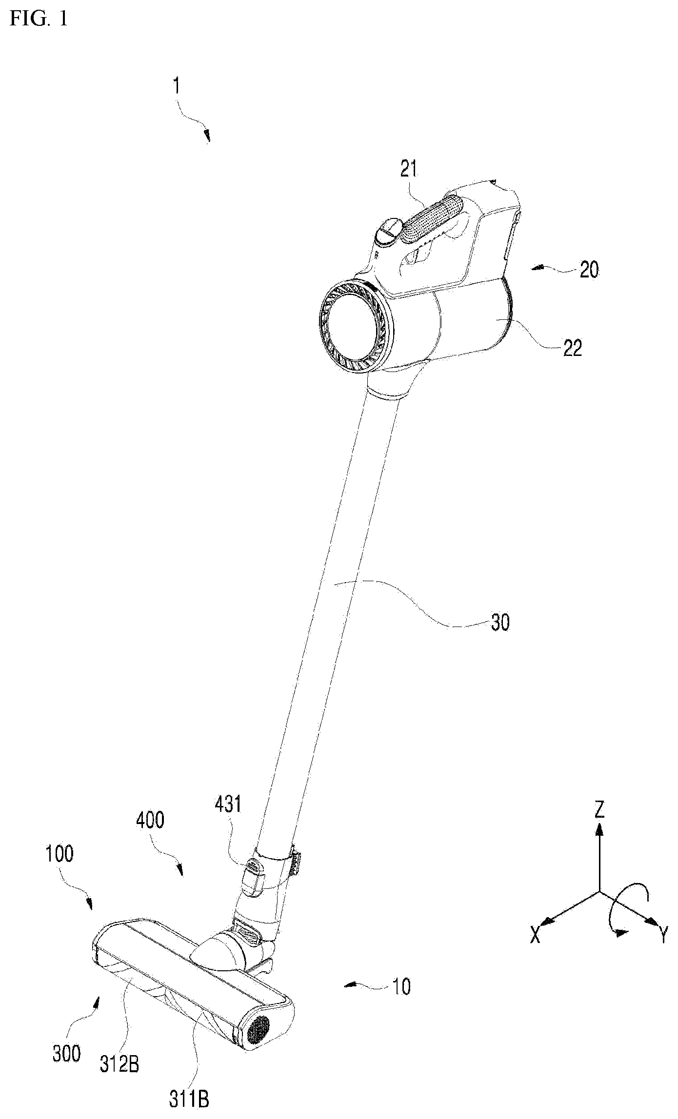 Patent US12376719 — Vacuum cleaner — Figure 1