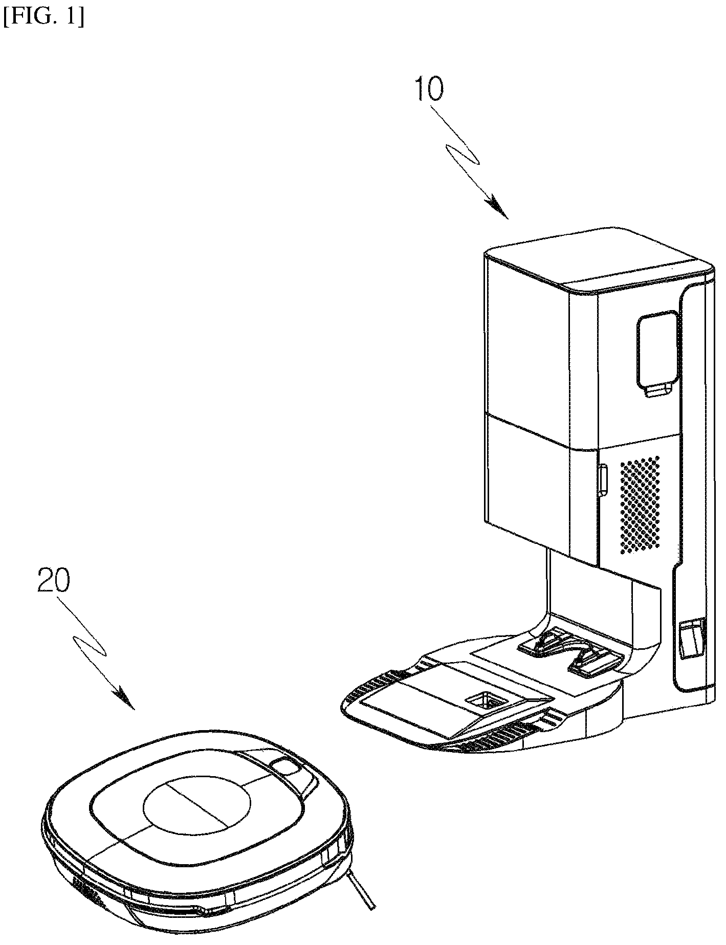 Patent US12376721 Figure 1 – Cleaner station