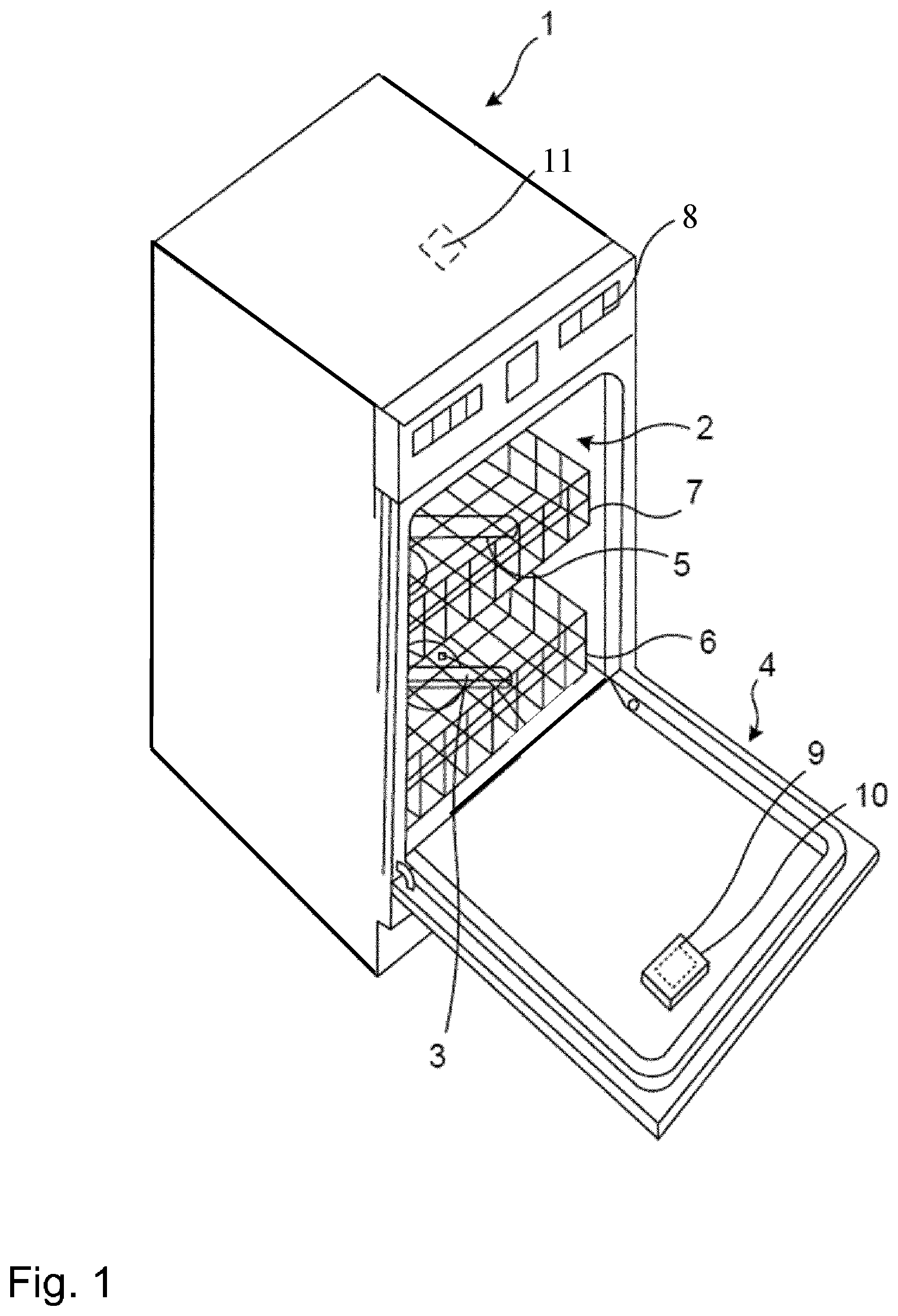 Patent US12376728 — Dishwasher with detergent dispenser — Figure 1