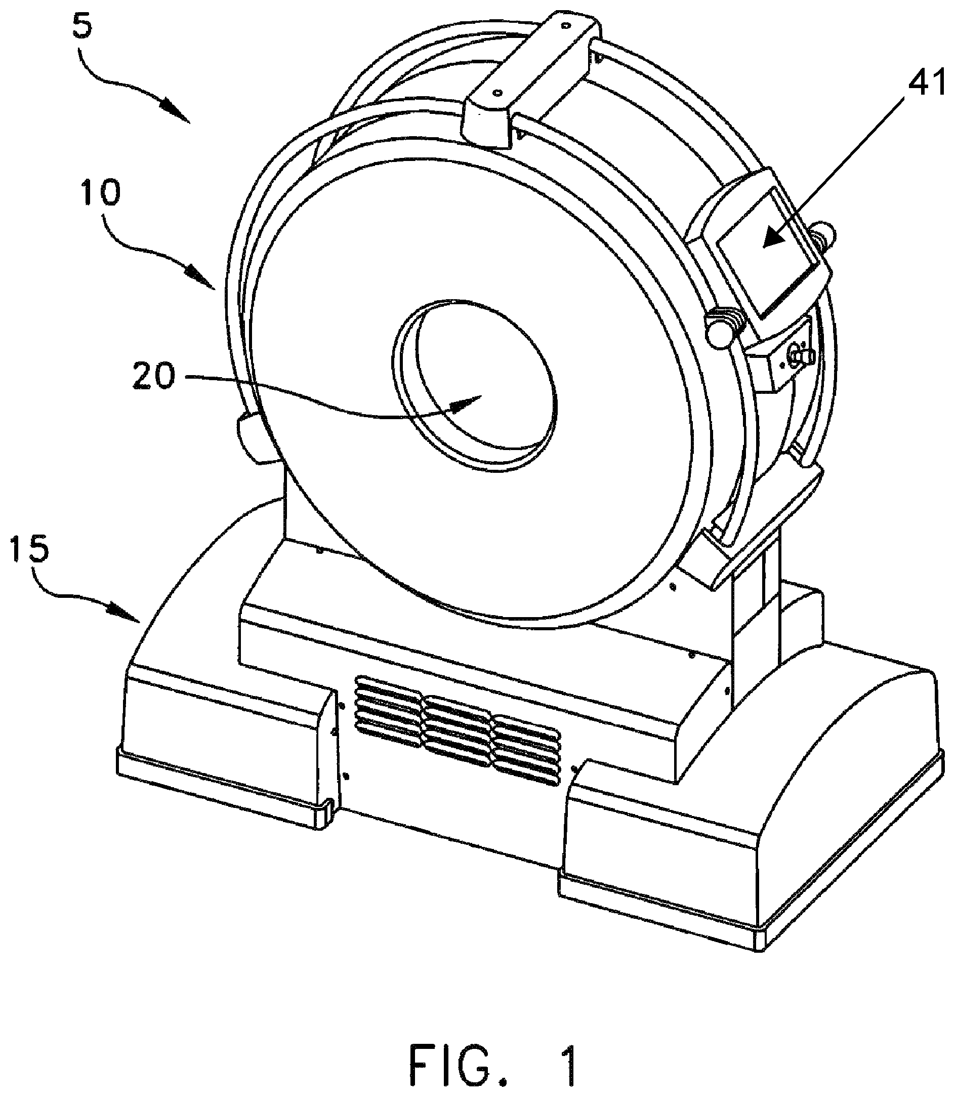 Patent US12376805 Figure 1 – Mobile CT imaging system comprising a mobile CT imaging machine with an on-board motorized bed and/or an on-board ultrasound imager