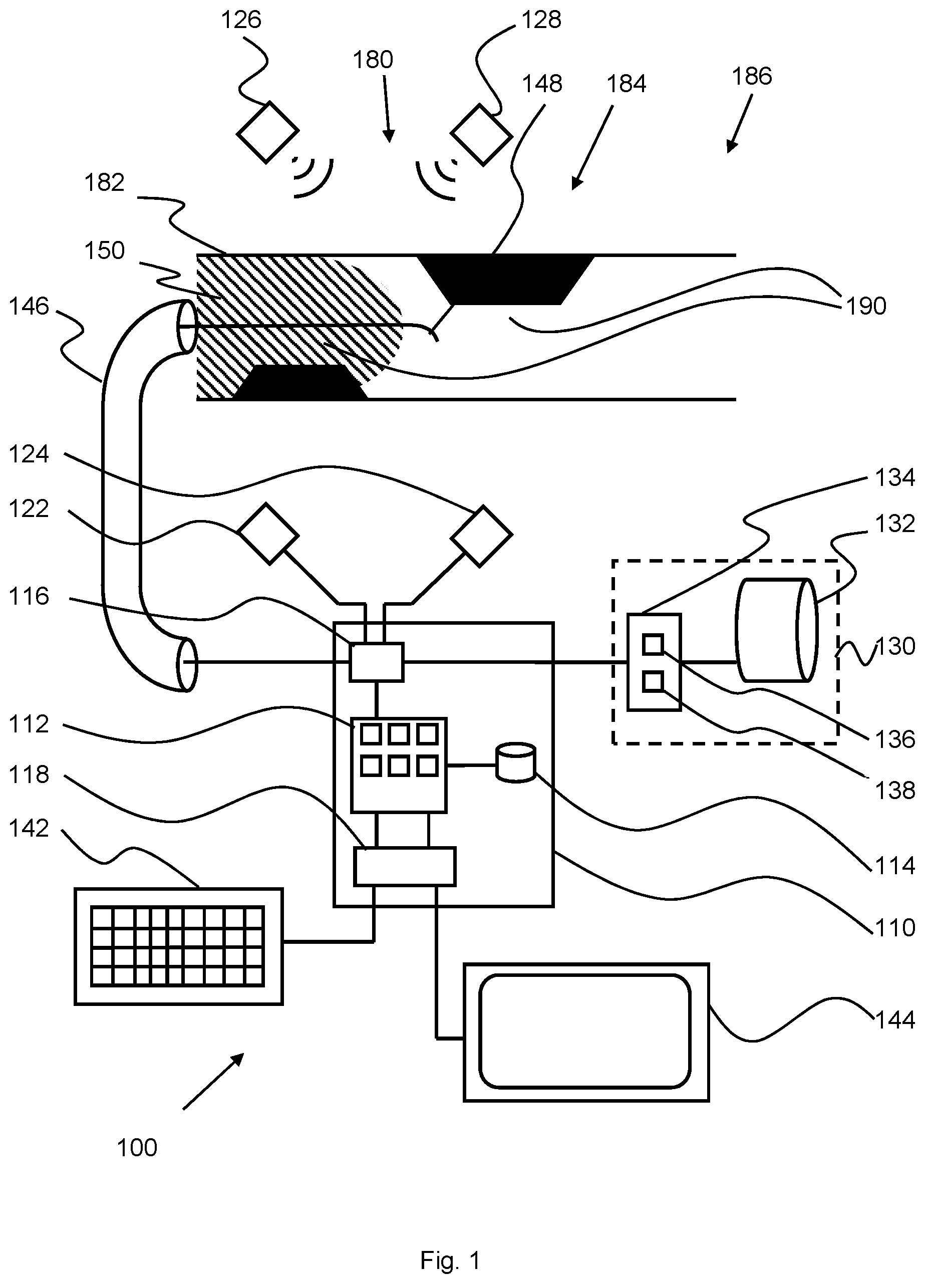 Patent US12376813 — Method and device for monitoring a flow of a fluid in a vessel — Figure 1