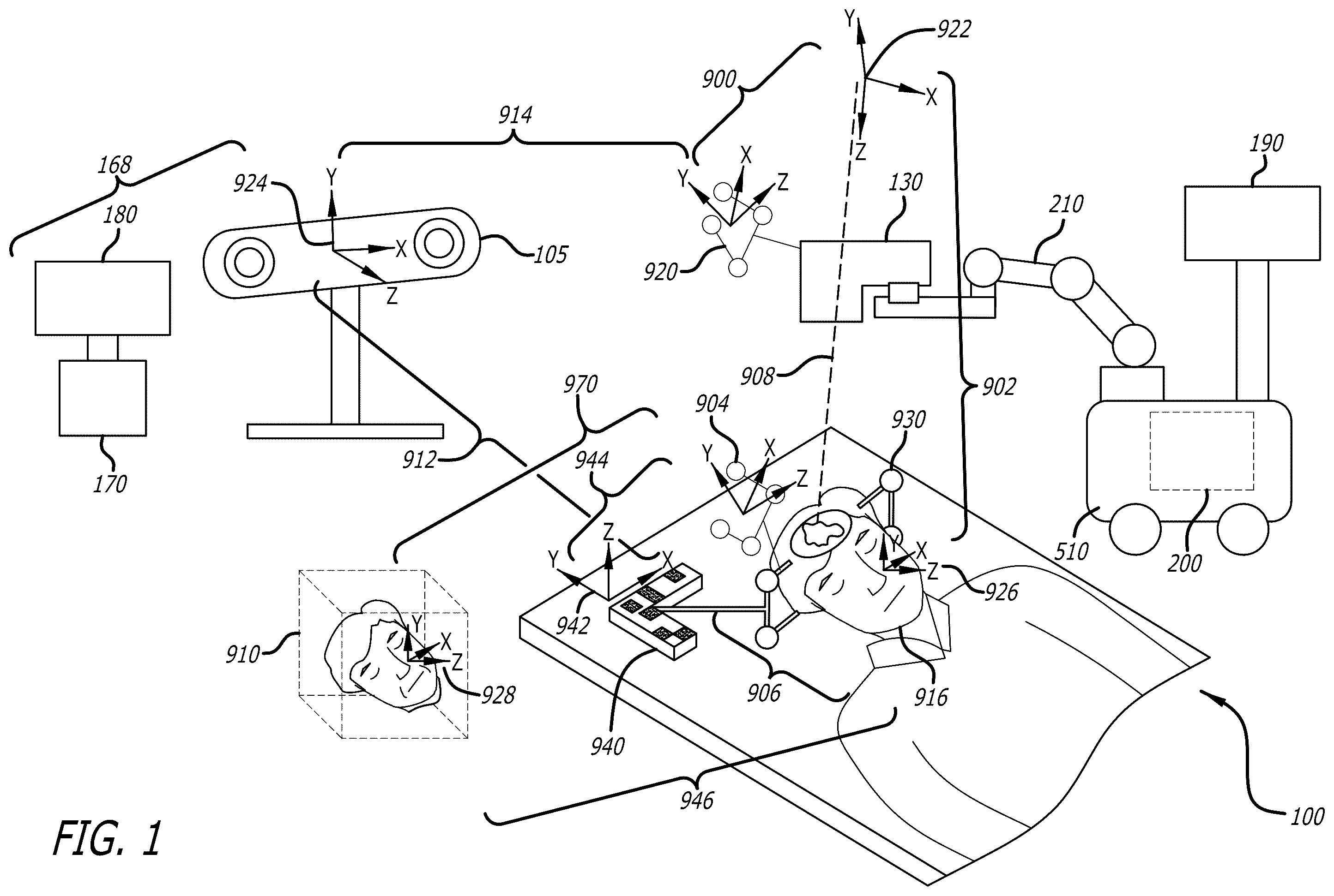 Patent US12376915 — Automated touchless registration for surgical navigation — Figure 1