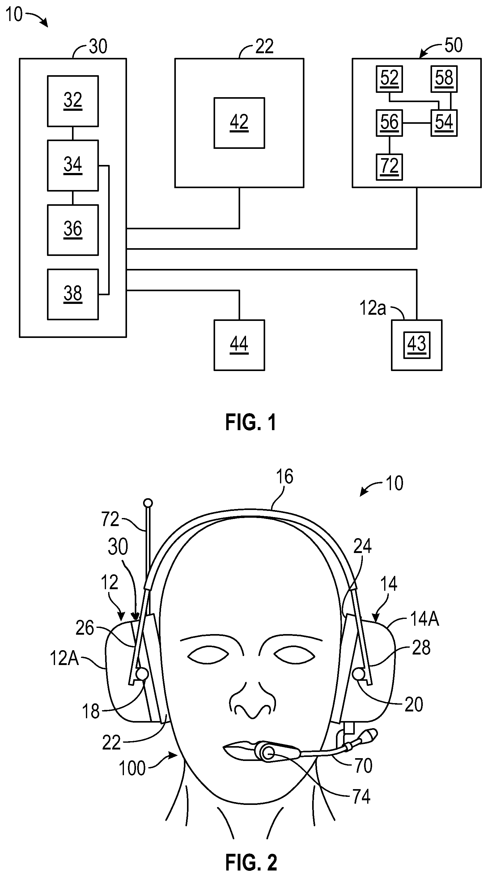 Patent US12376996 — Hearing protector with sensor module and method of retrofitting a hearing protector with a sensor module — Figure 1