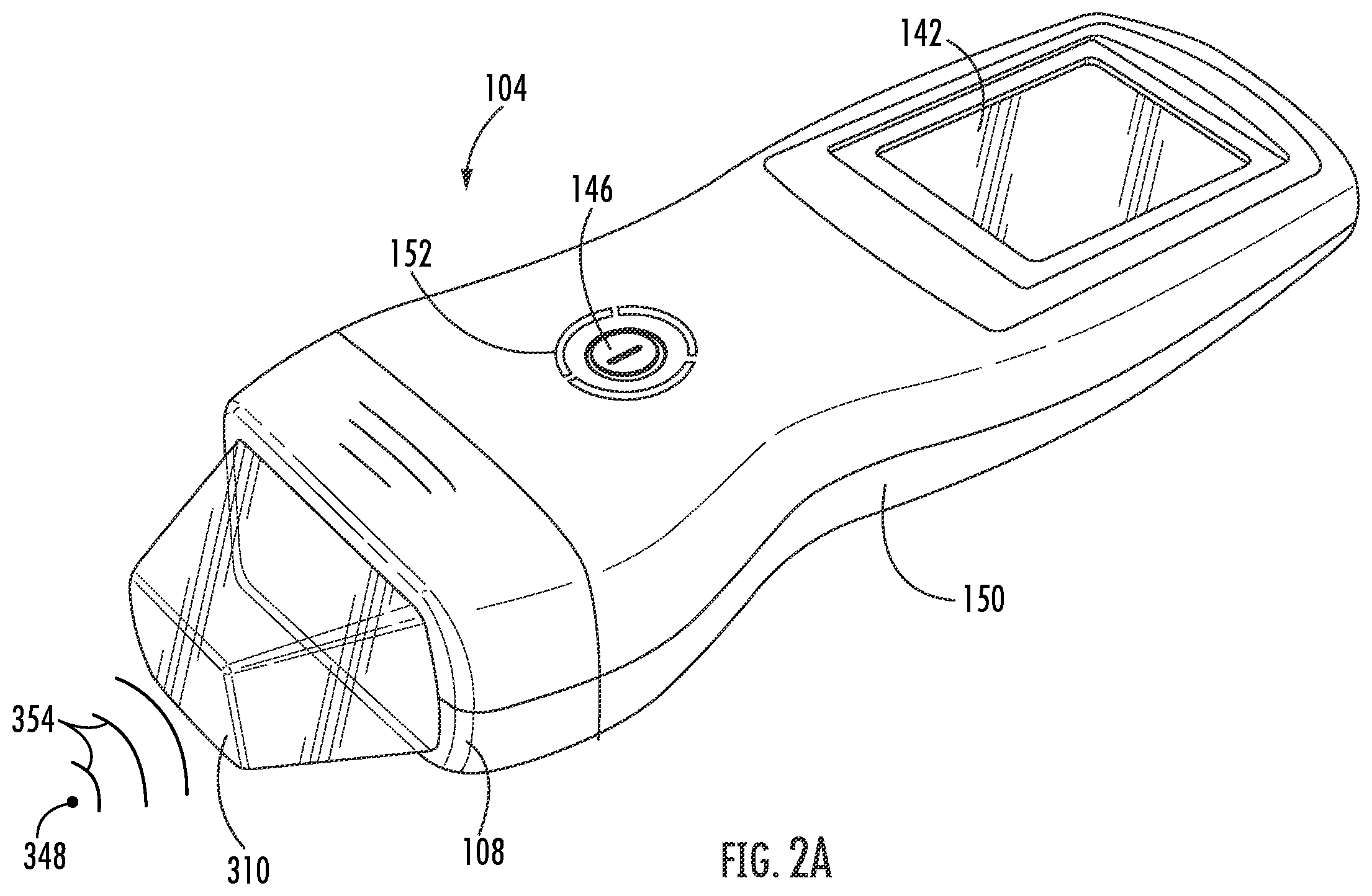 Patent US12377018 Figure 2 – Handheld focused extracorporeal shock wave therapy device, kit, and method