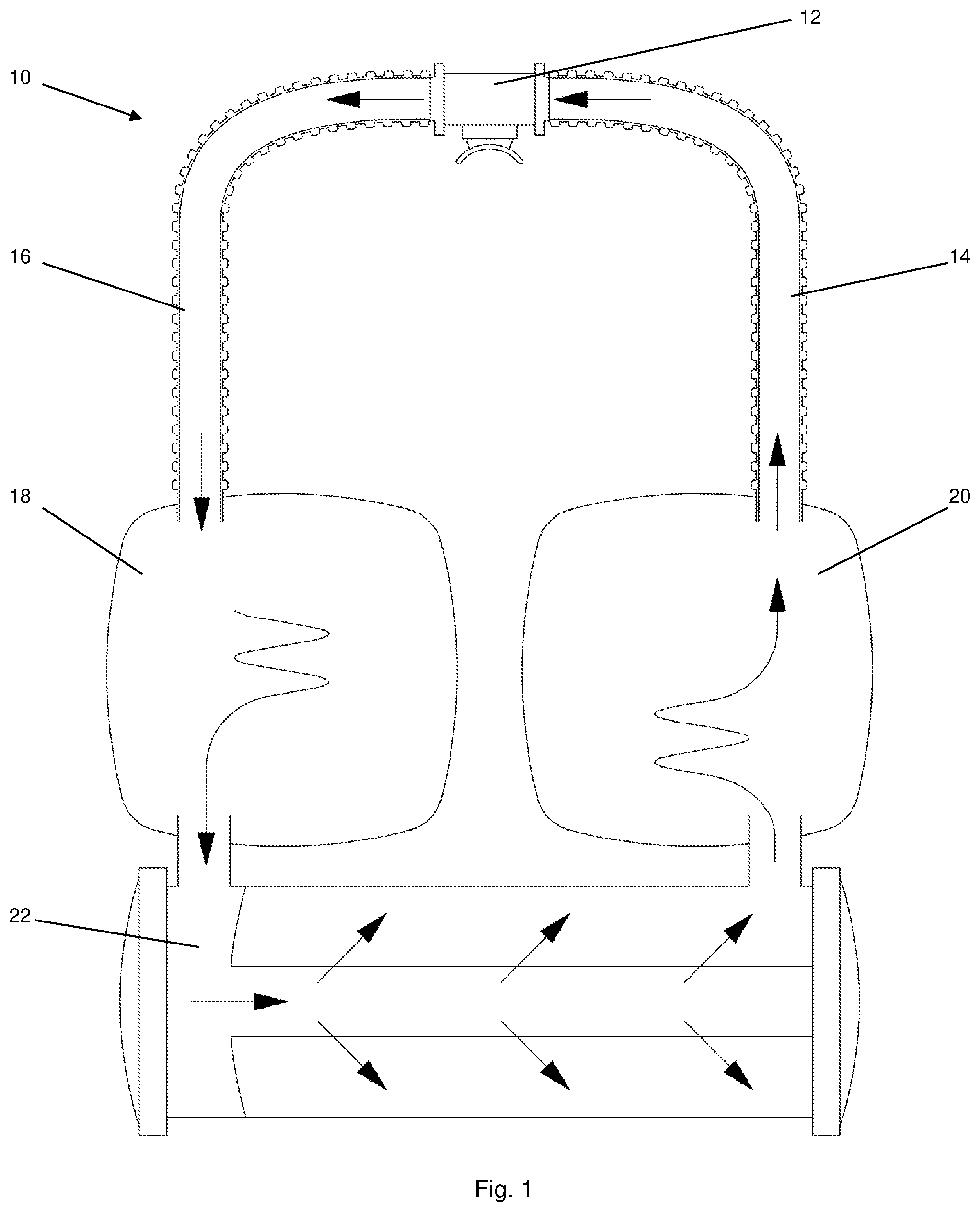 Patent US12377295 — Counterlung for a rebreathing apparatus — Figure 1