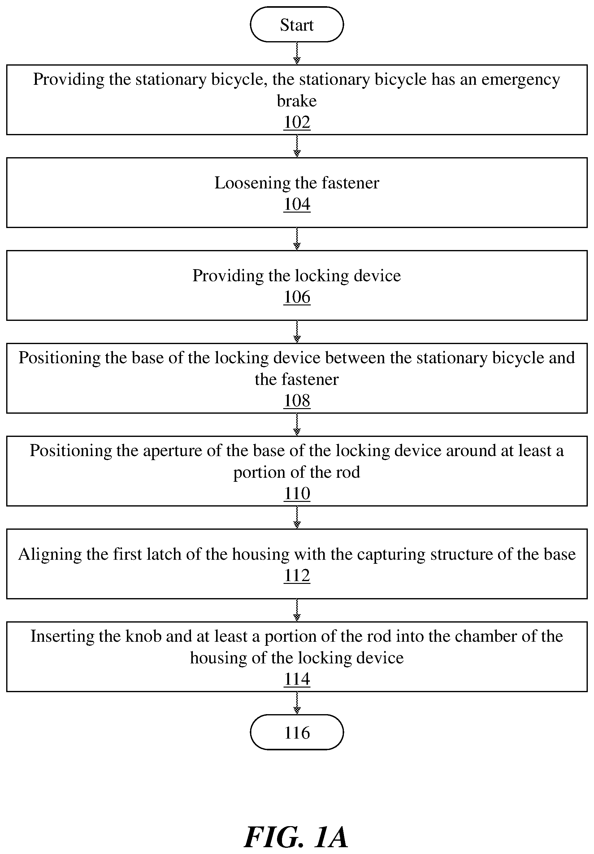 Patent US12377312 Figure 1 – Lock device for a stationary bicycle