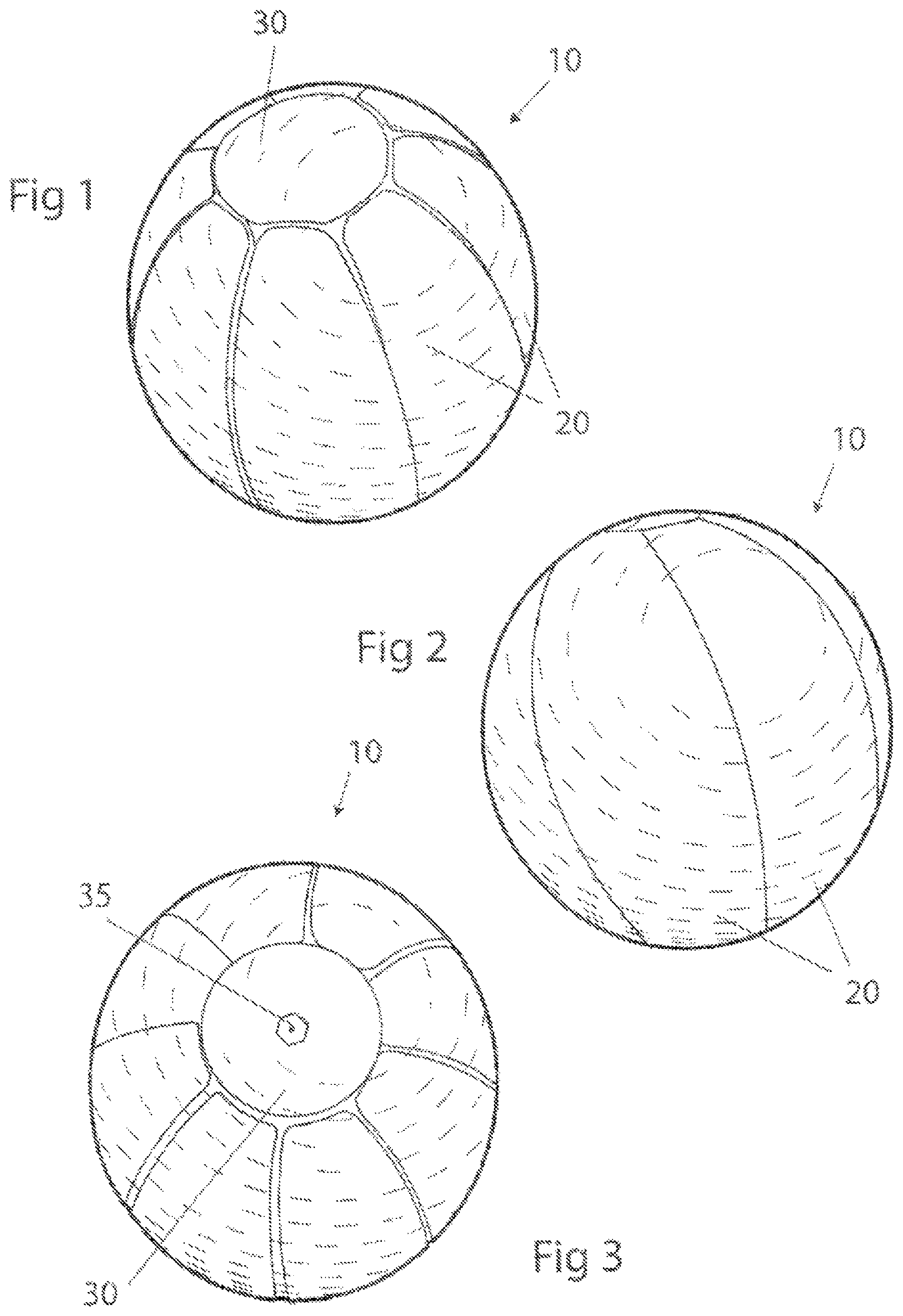 Patent US12377333 Figure 1 – Weighted soccer training ball