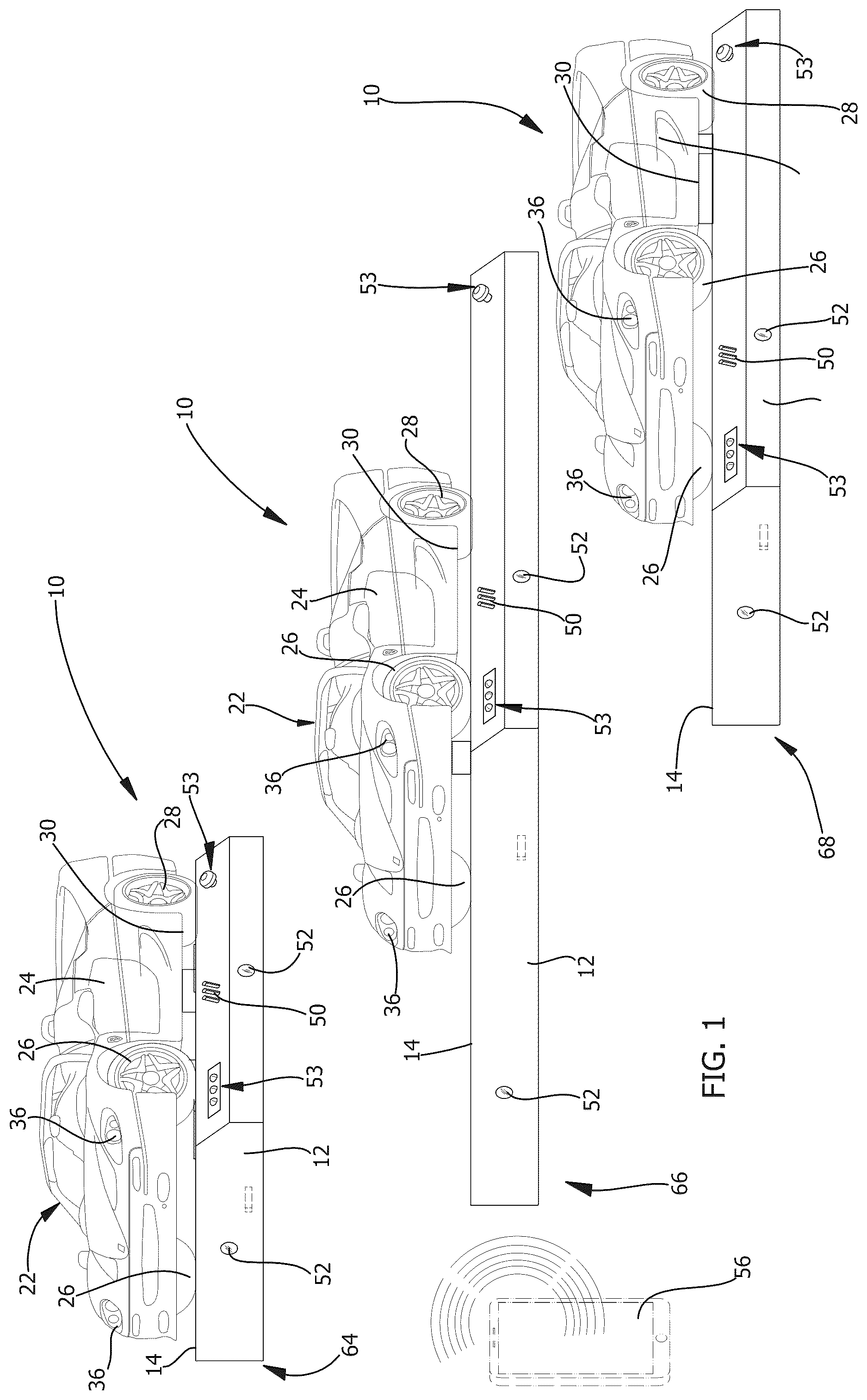 Patent US12377360 — Toy vehicle with a burnout function — Figure 1