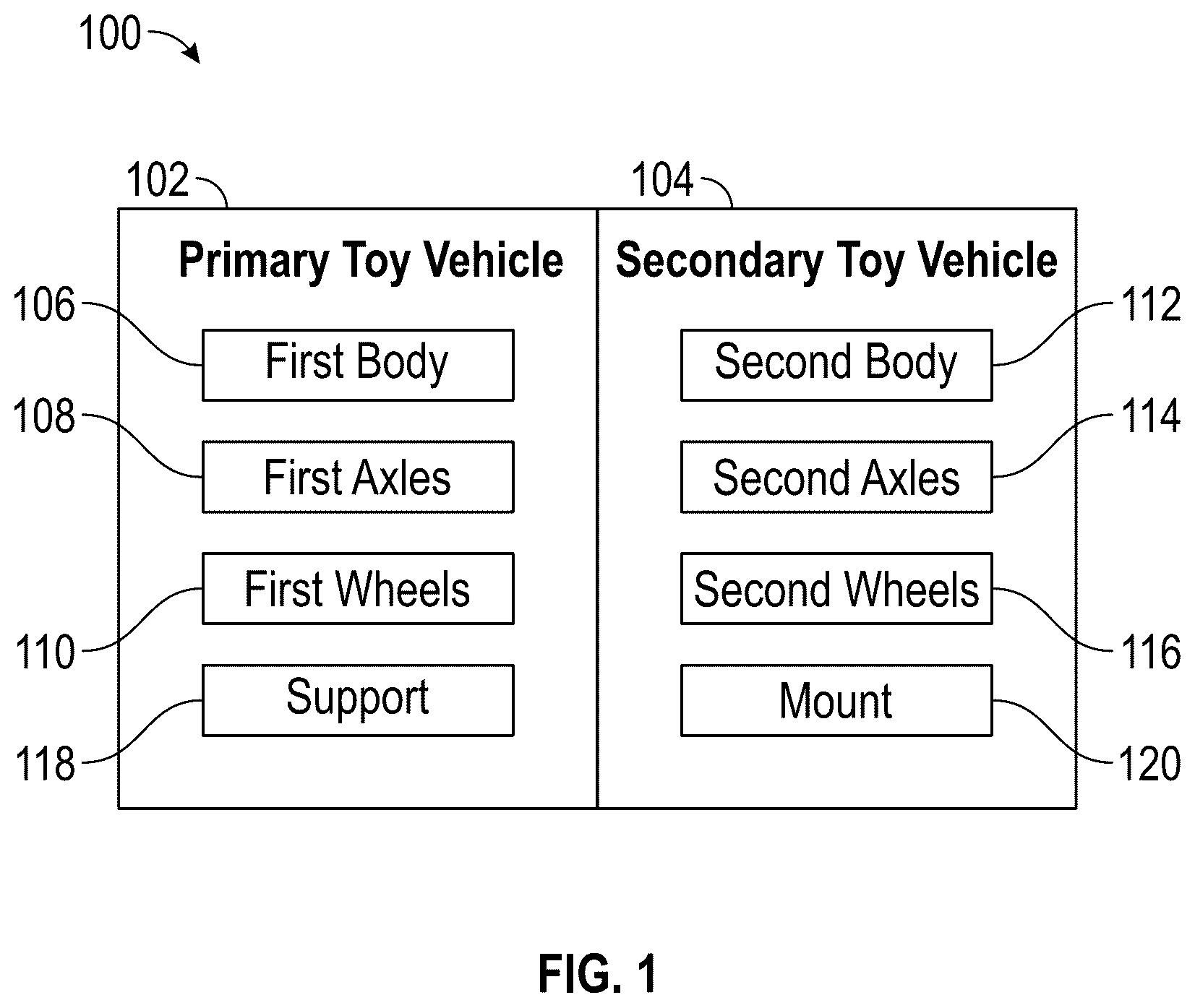 Patent US12377361 — Toy vehicle — Figure 1