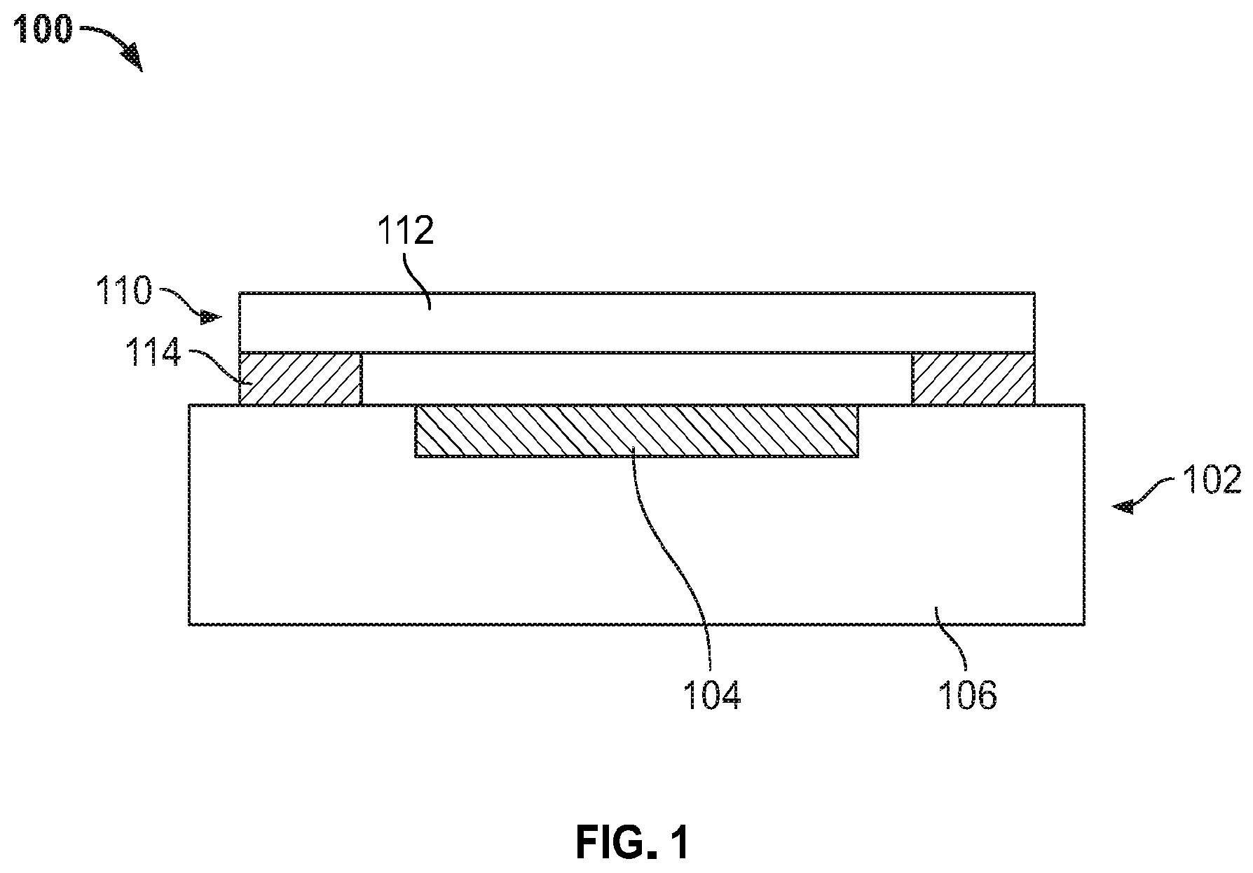 Patent US12377388 — Acoustic composite including a stiffening polymer, devices, and assemblies including the same — Figure 1