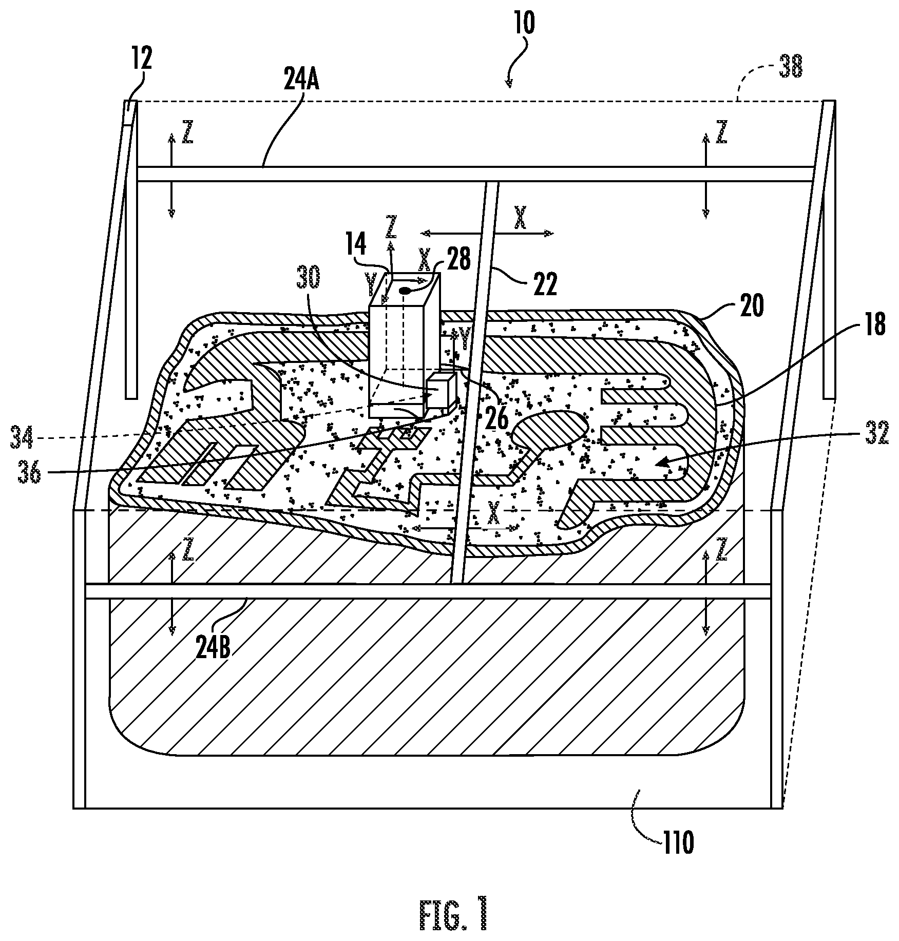 Patent US12377469 — Recoater for additive manufacturing — Figure 1
