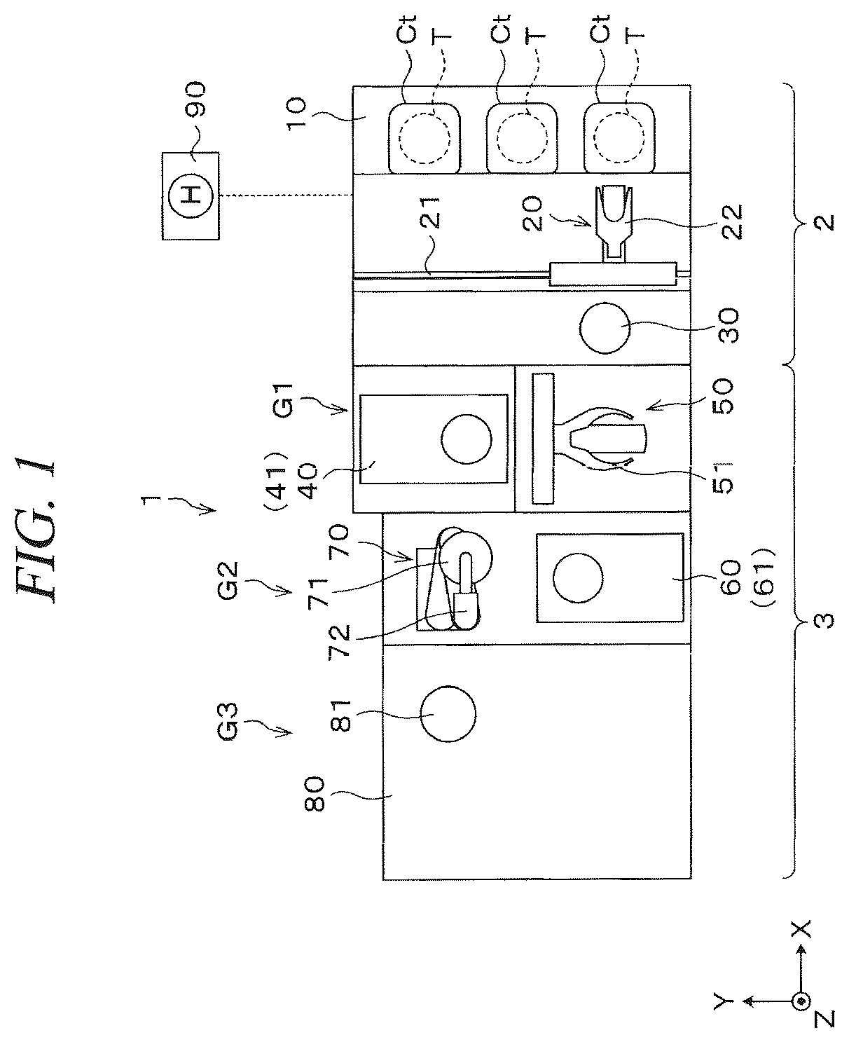 Patent US12377497 — Substrate processing apparatus and substrate processing method — Figure 1
