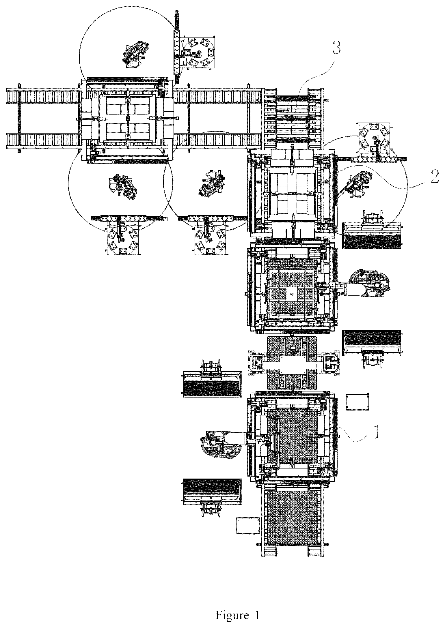 Patent US12377502 — Automatic assembly line for mattress spring — Figure 1
