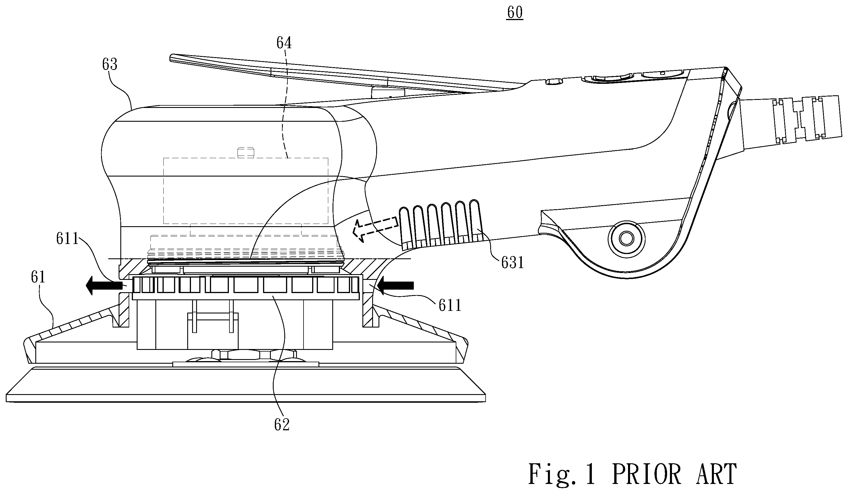 Patent US12377513 — Electric tool grinding machine and casing thereof — Figure 1