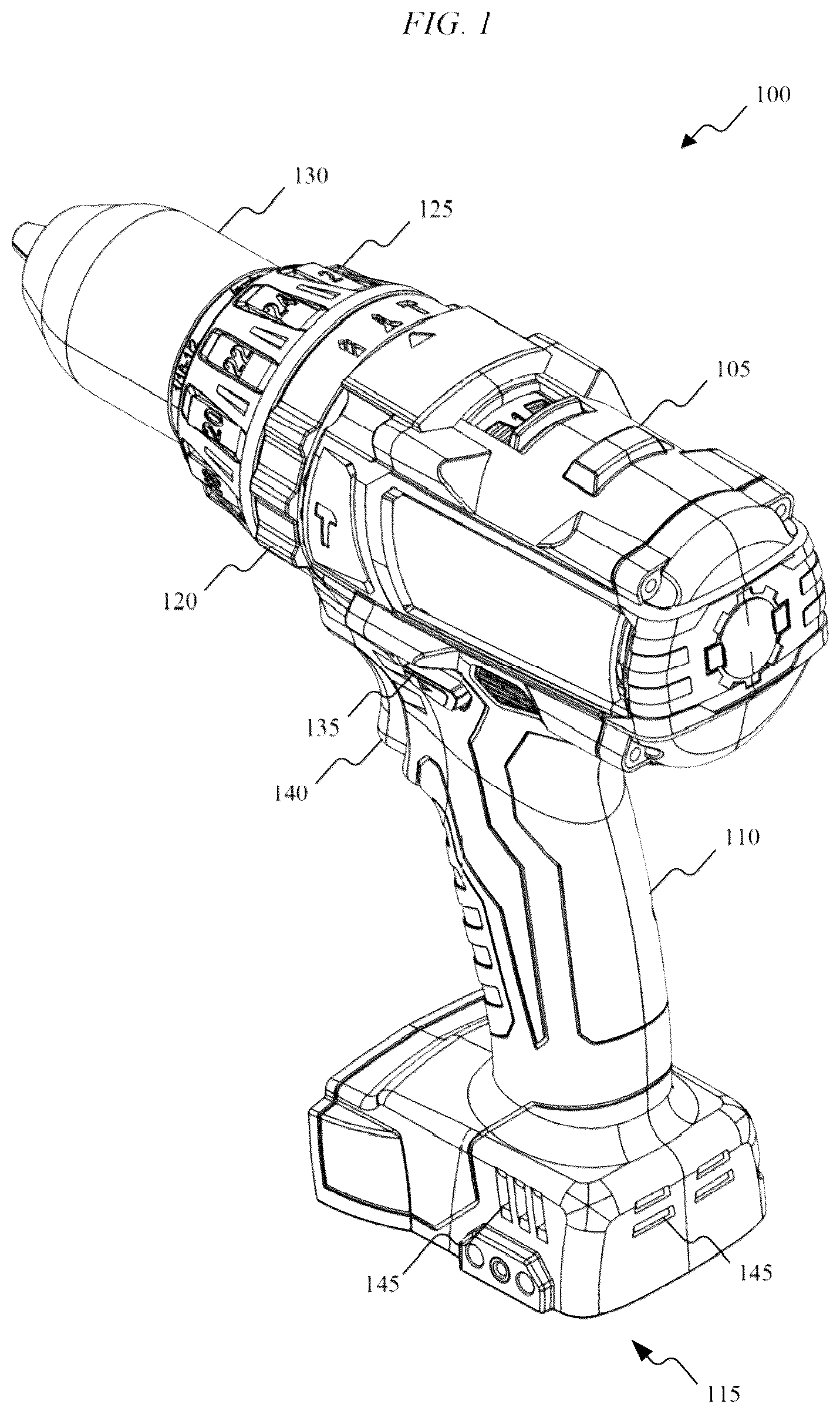 Patent US12377529 — High-power cordless, hand-held power tool including a brushless direct current motor — Figure 1