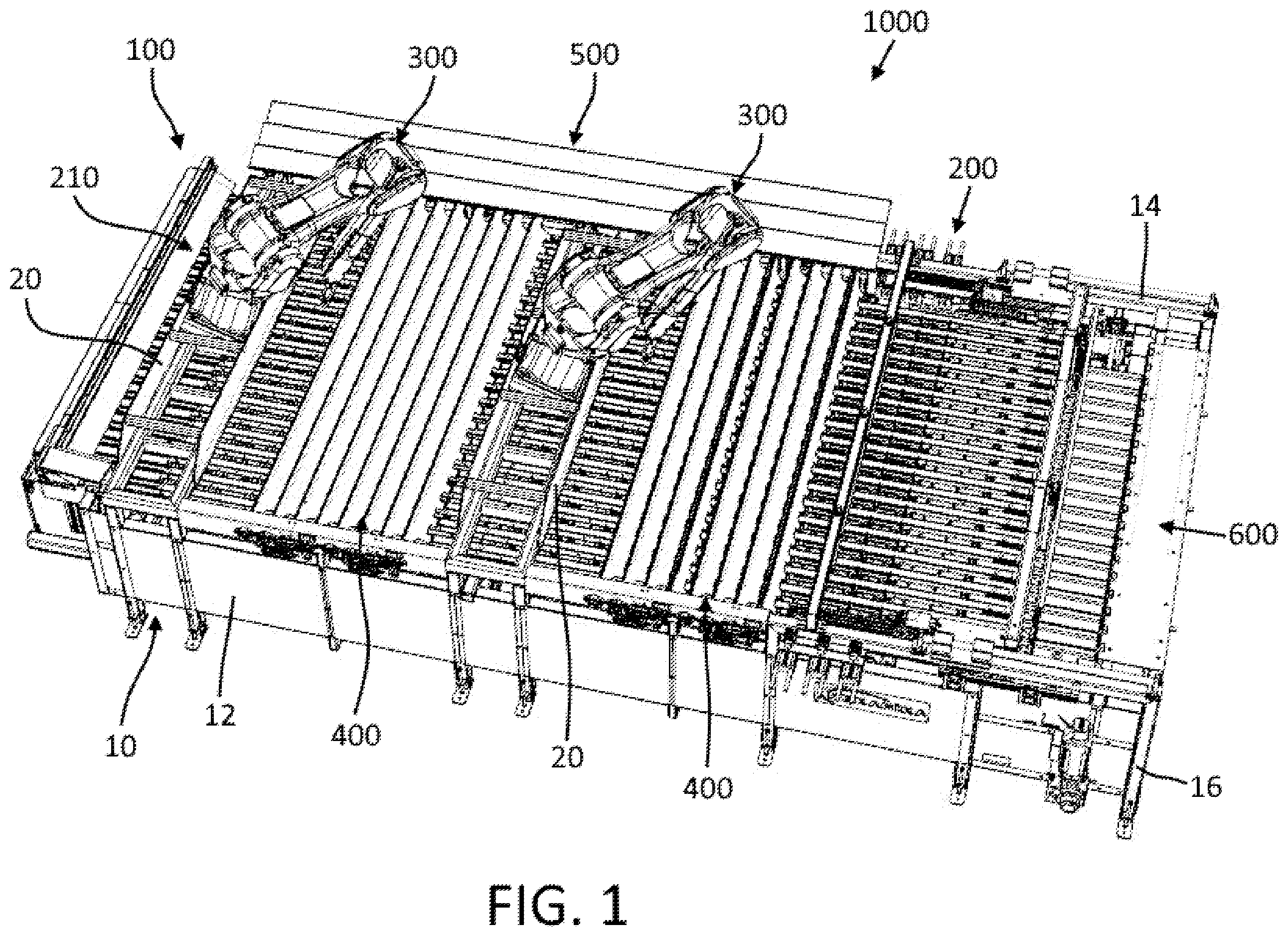 Patent US12377546 — System and method for automatically sorting and combining board pieces — Figure 1